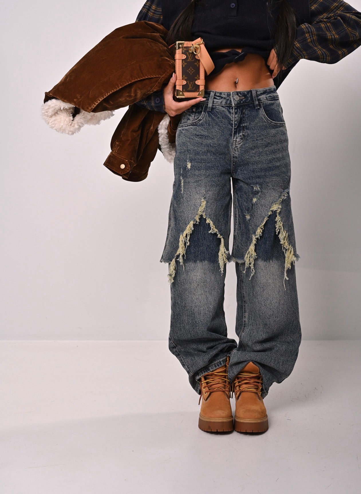 JEANS ROTTURE DRAGON DENIM BLU