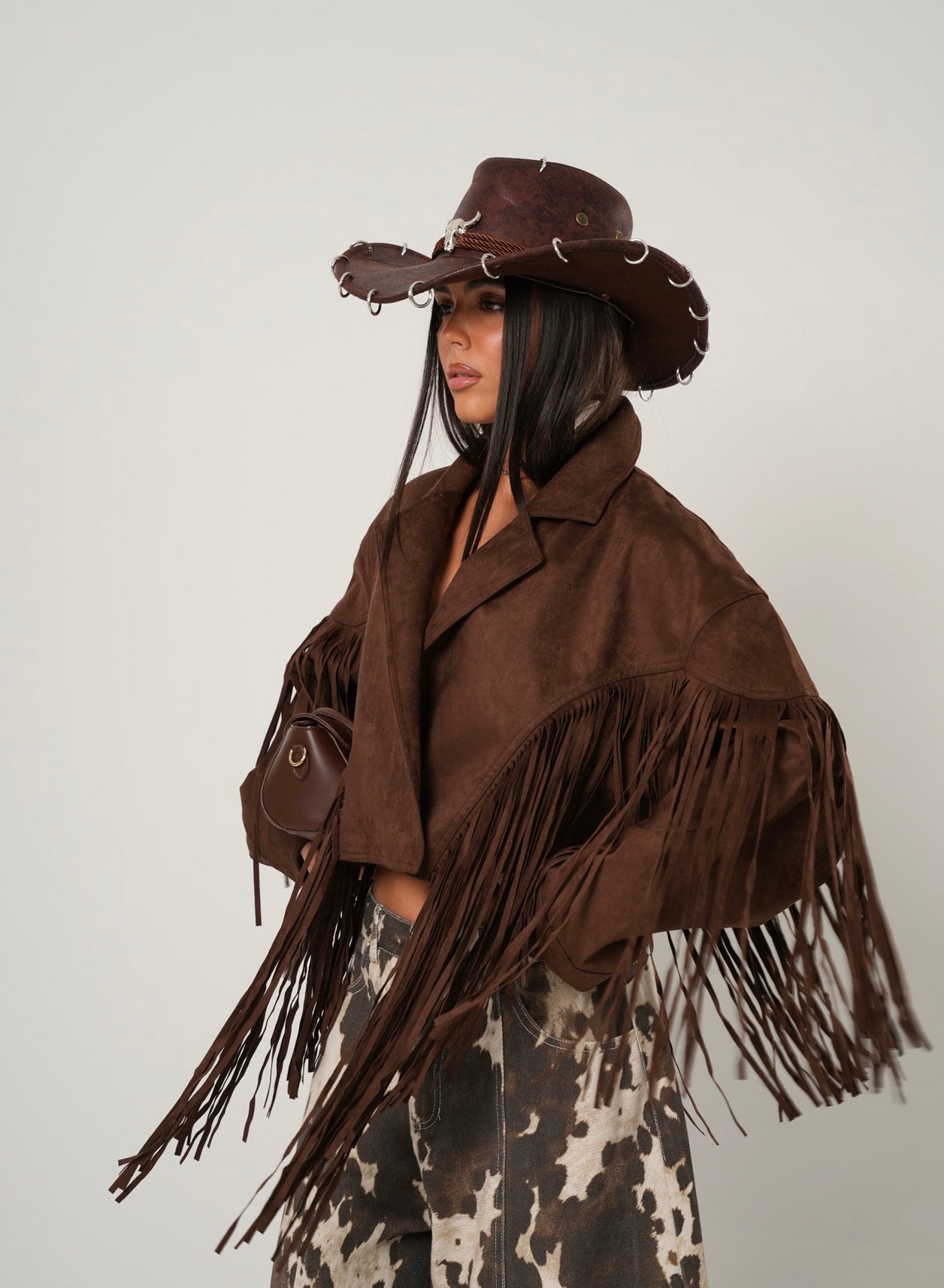 Giacca ecocamoscio Suede marrone