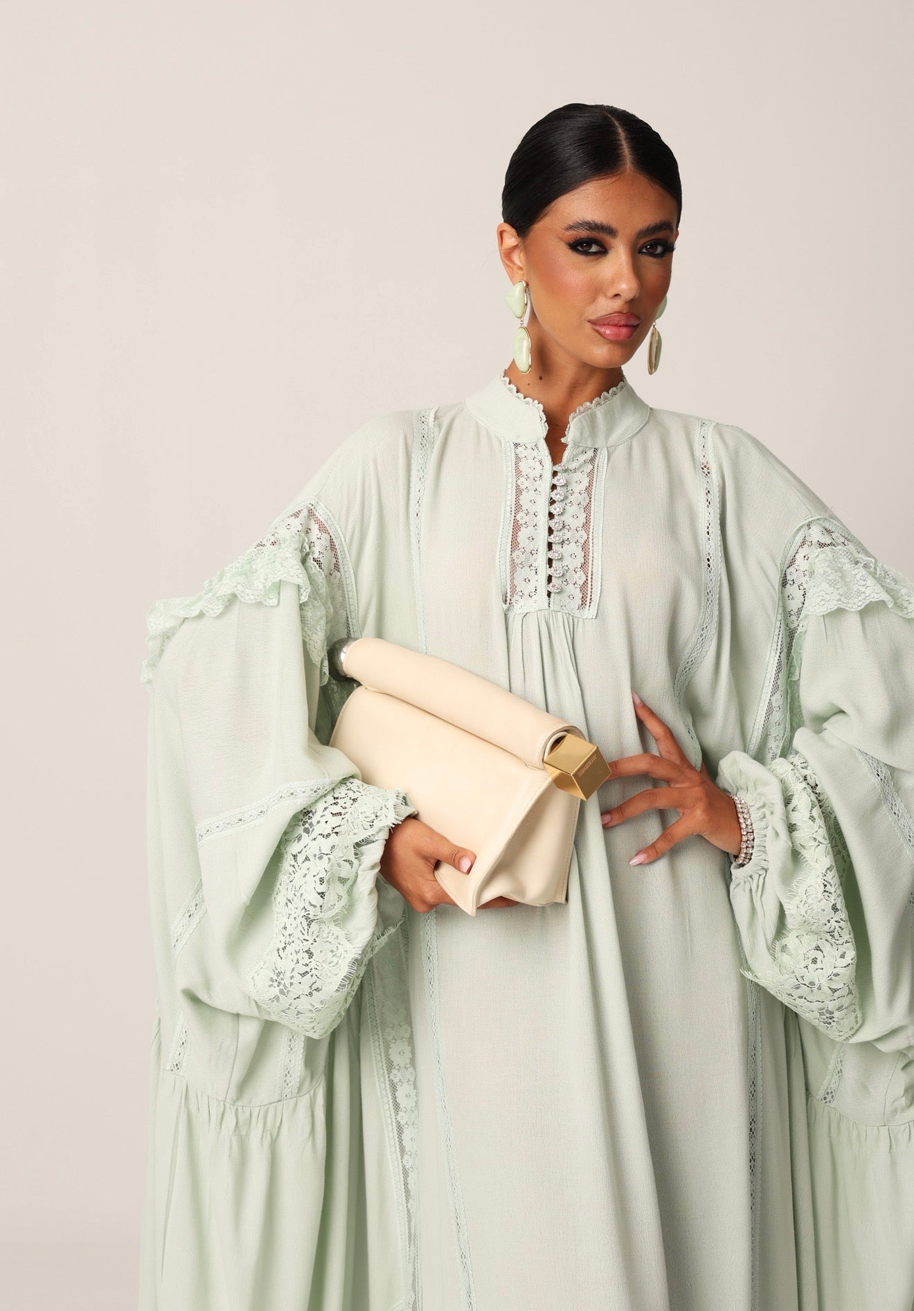 MAXI DRESS CARLOTTA MENTA + SOTTANA