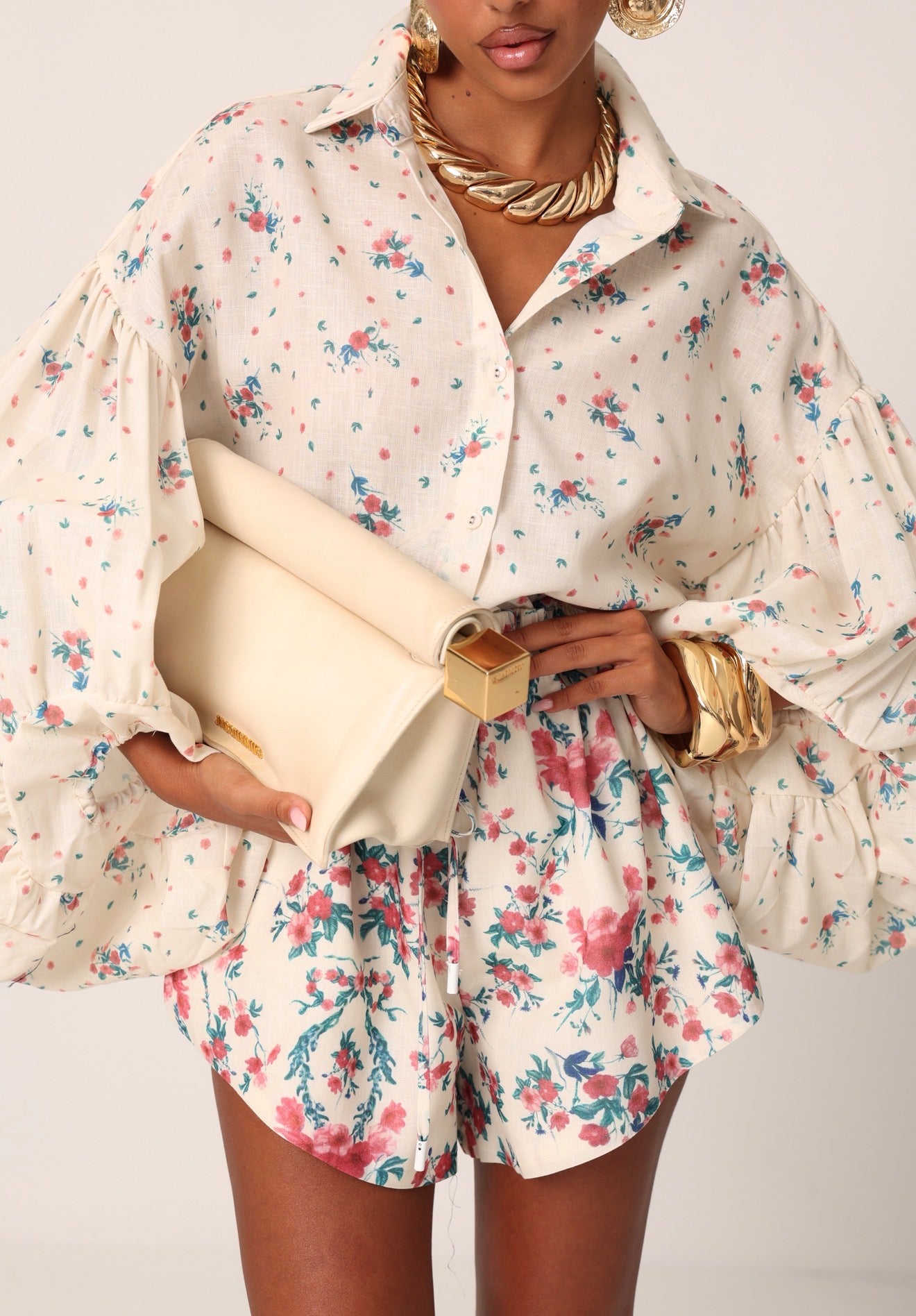 COORDINATO FIORATO MELROSE PANNA