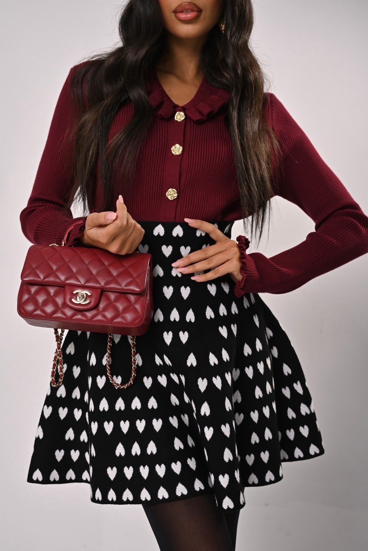 GONNELLINA CUORICINI NERA