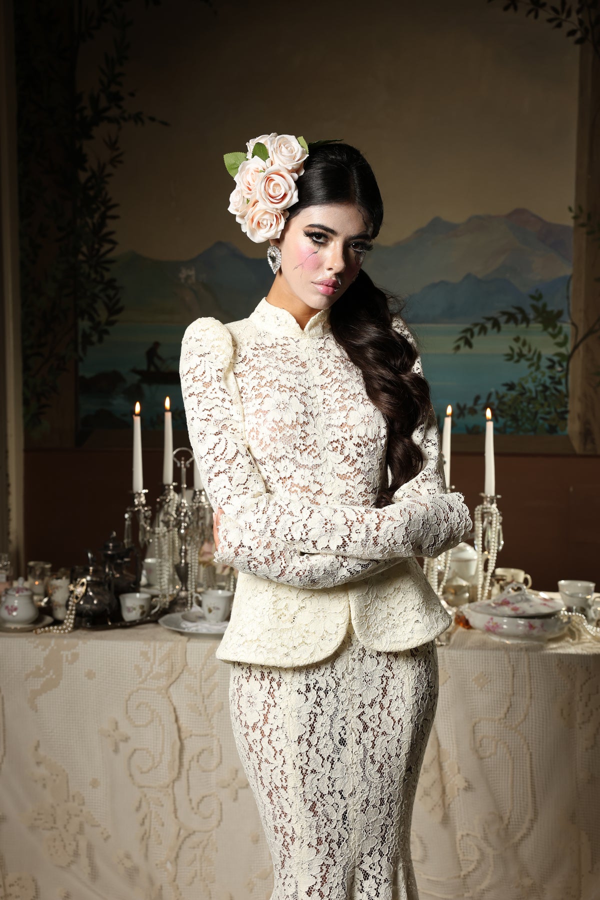 VESTITO PIZZO DARK PROMISE PANNA BY MARZIA MANGO