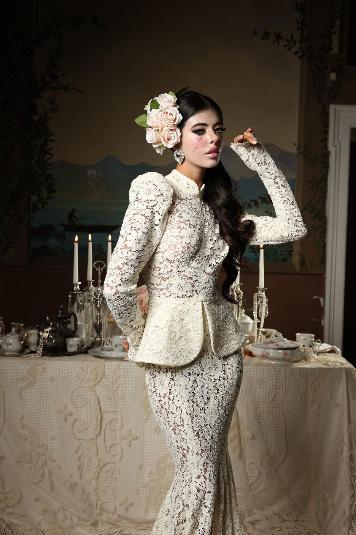 VESTITO PIZZO DARK PROMISE PANNA BY MARZIA MANGO