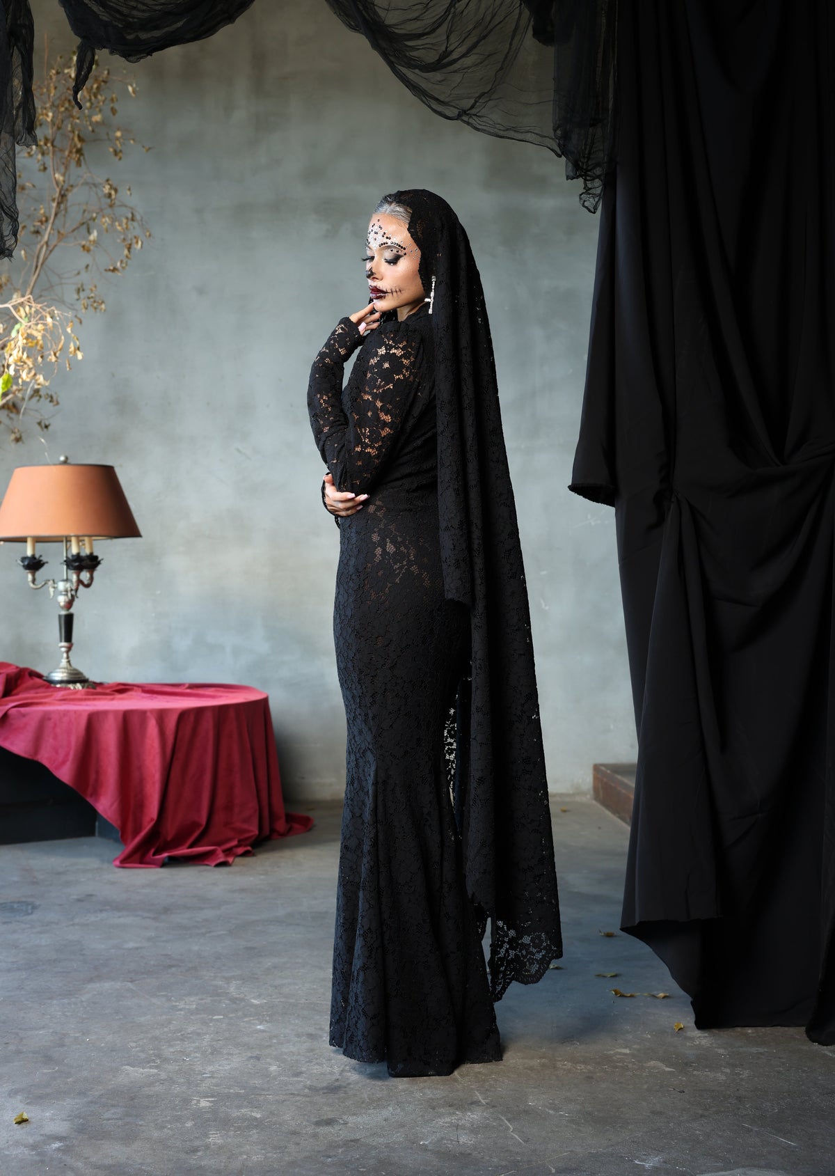 VESTITO PIZZO MORTICIA NERO BY MARZIA MANGO