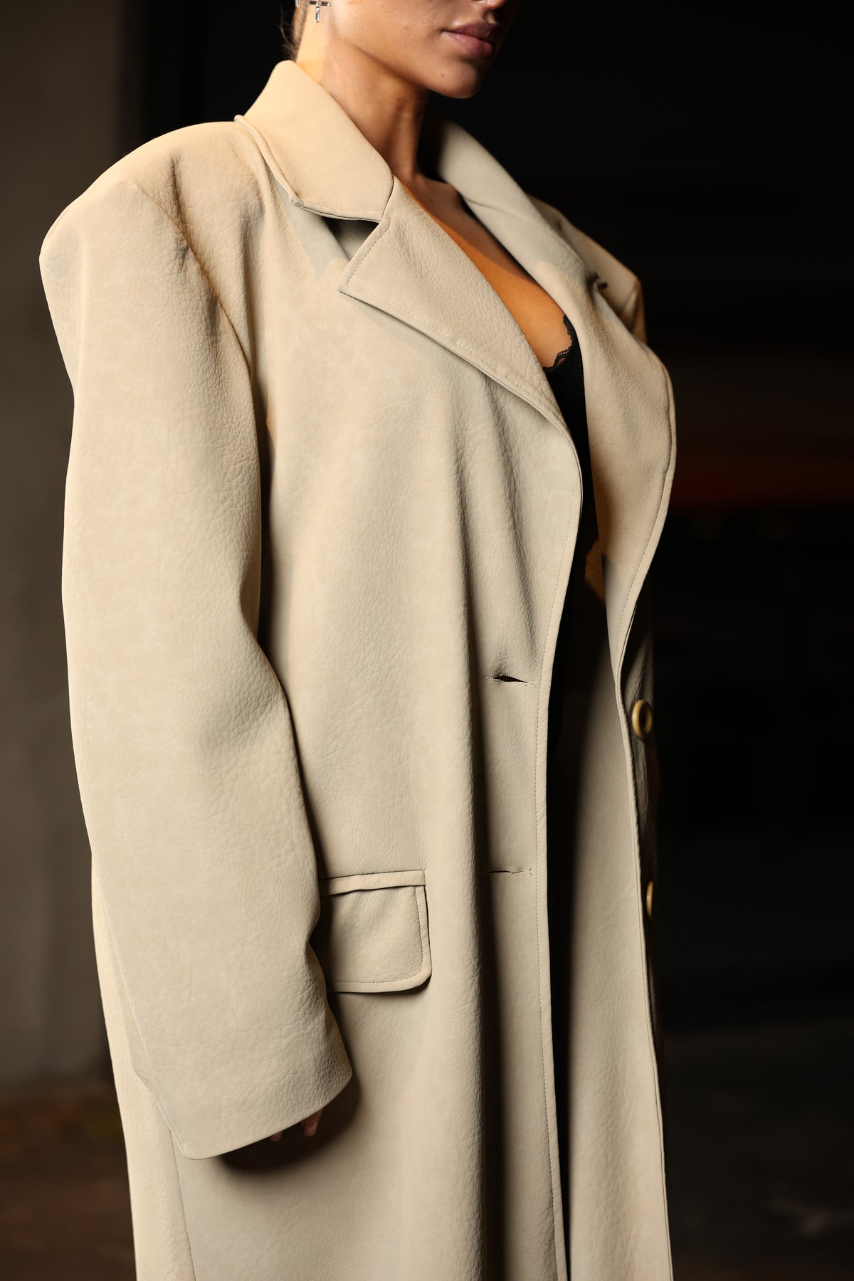 TRENCH ECOPELLE JACK BEIGE BY MARZIA MANGO