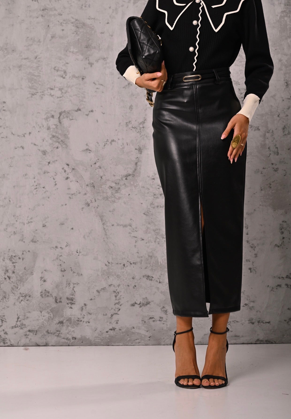 LONGUETTE ECOPELLE MAKARA NERA + CINTURA