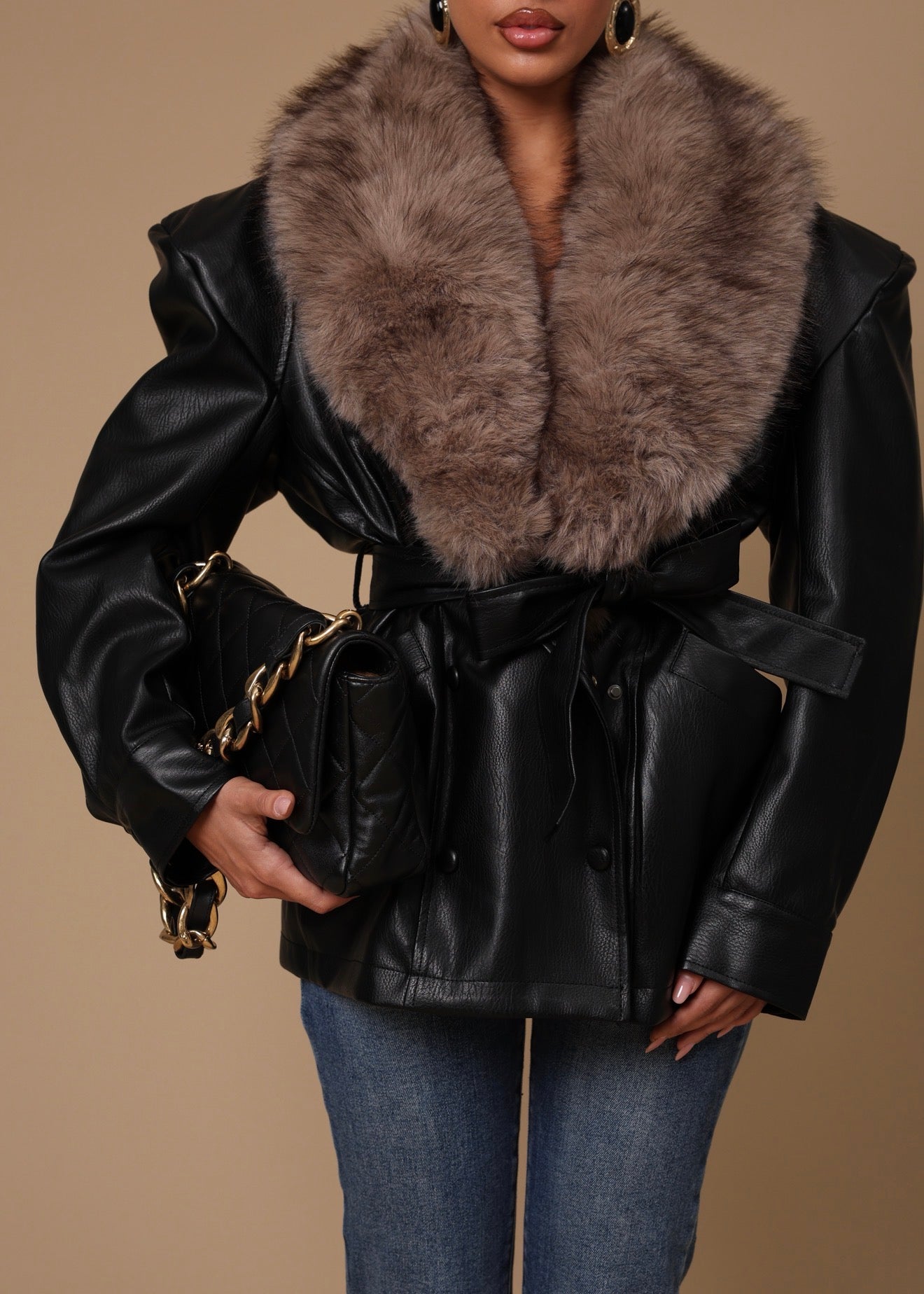 GIACCA ECOPELLE FLORENCE NERA