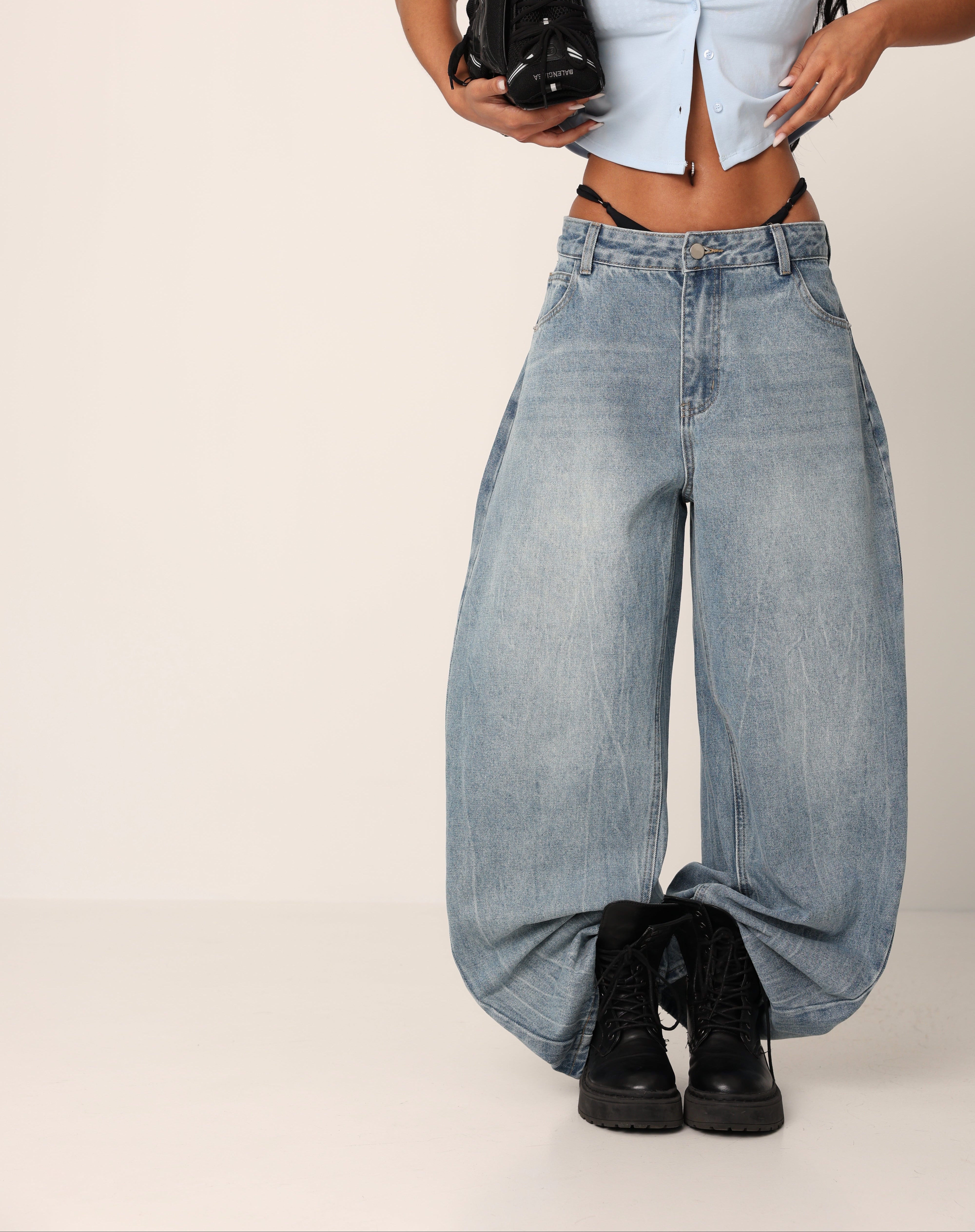 JEANS BALLOON YOKO DENIM CHIARO