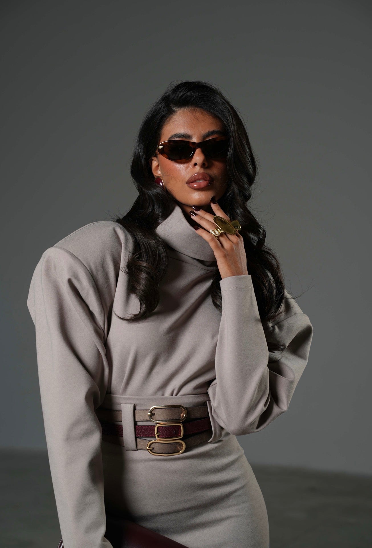 MAGLIA SPALLINE BARDOT TORTORA BY MARZIA MANGO