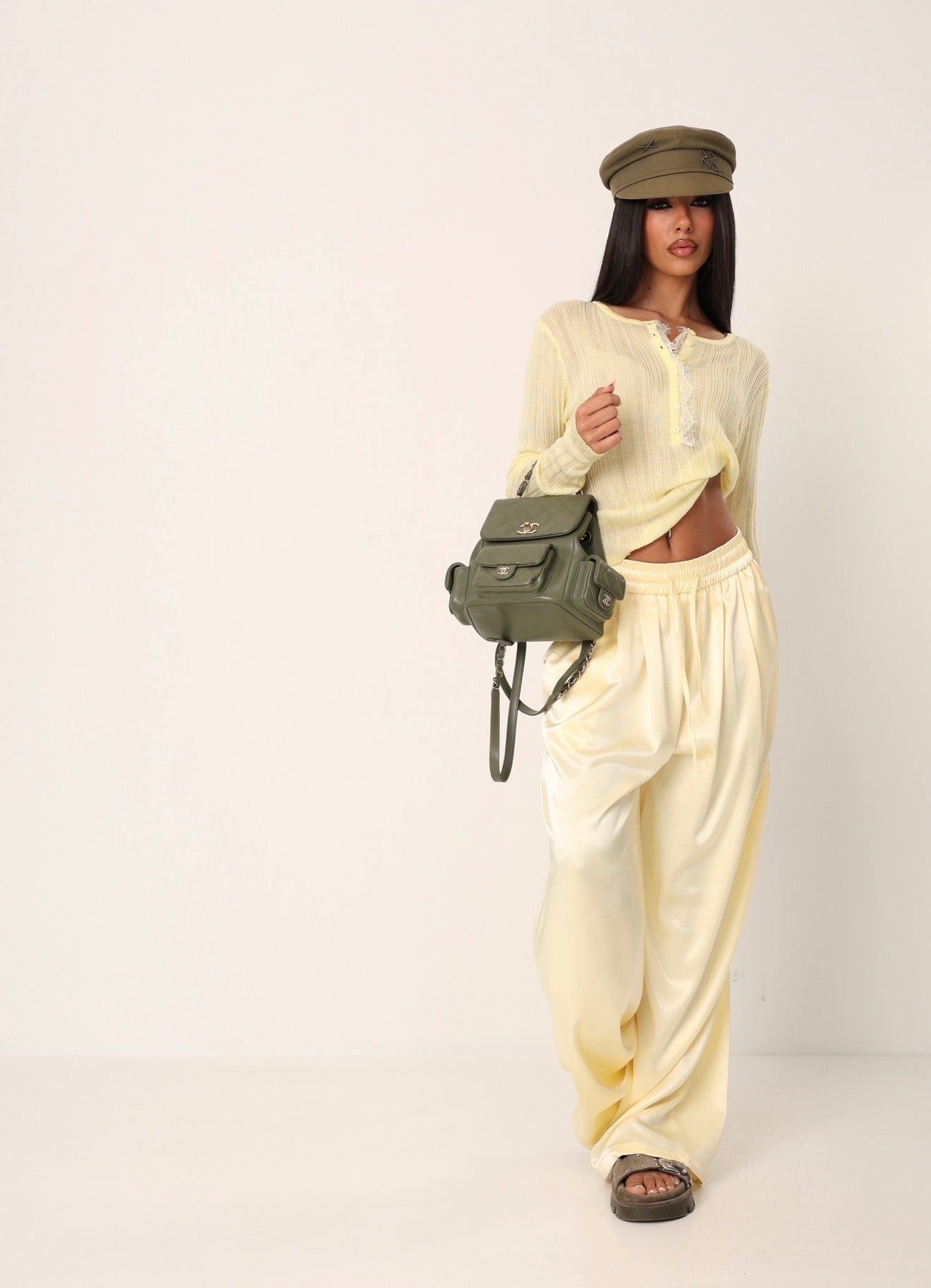 PANTALONI SATINATI ETHAN GIALLI