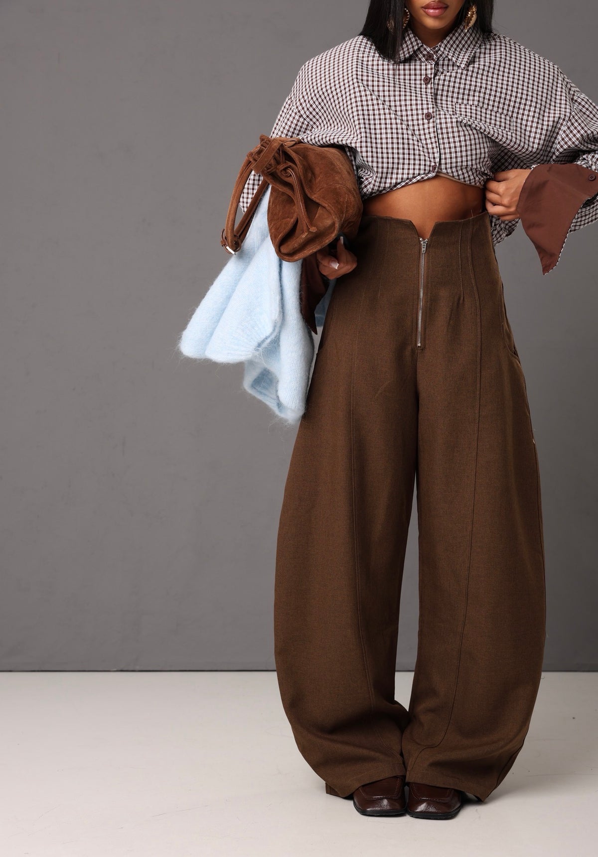 PANTALONI BUSTINO HORIZON MARRONI