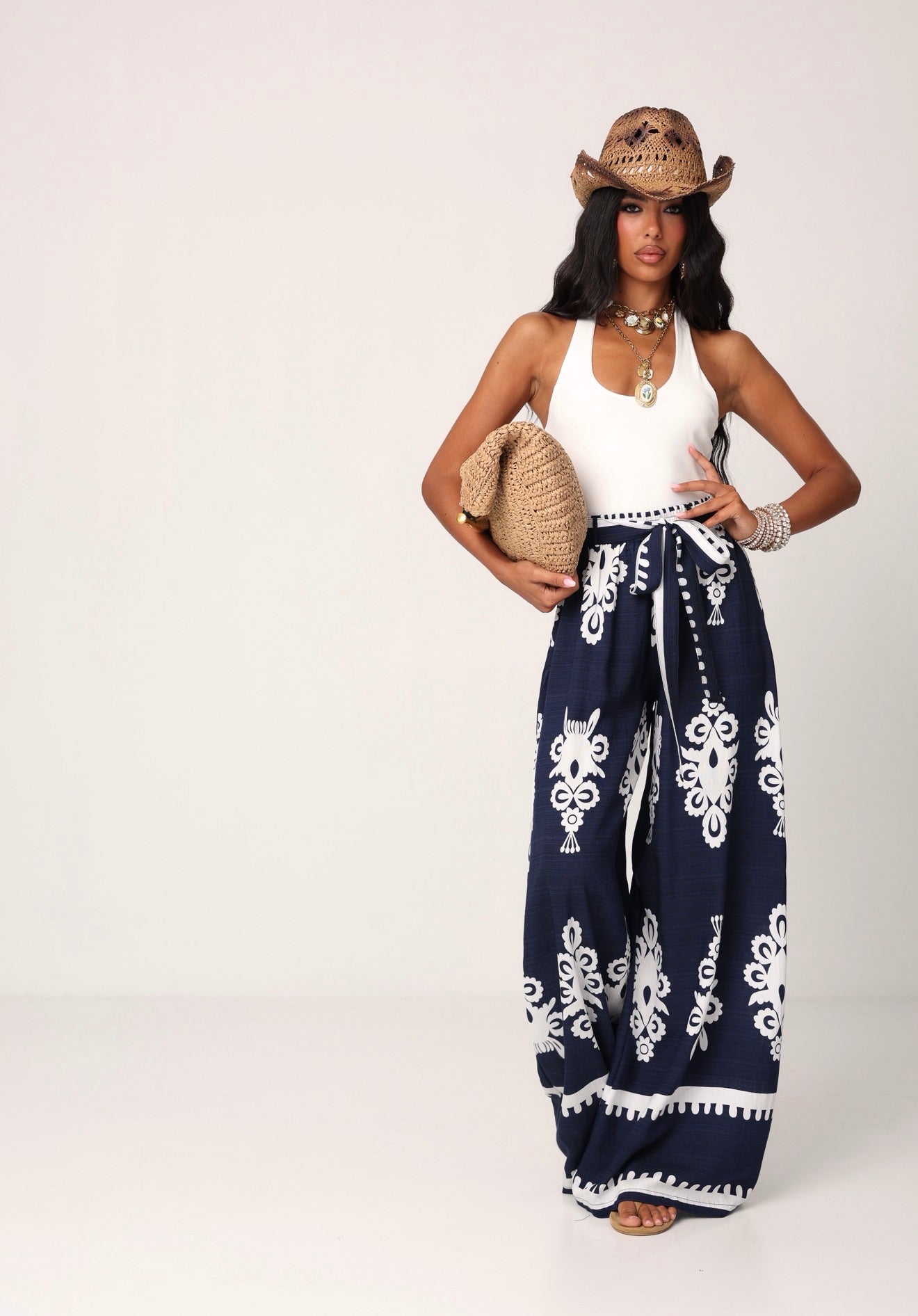 PANTALONI LEANDRA BLU