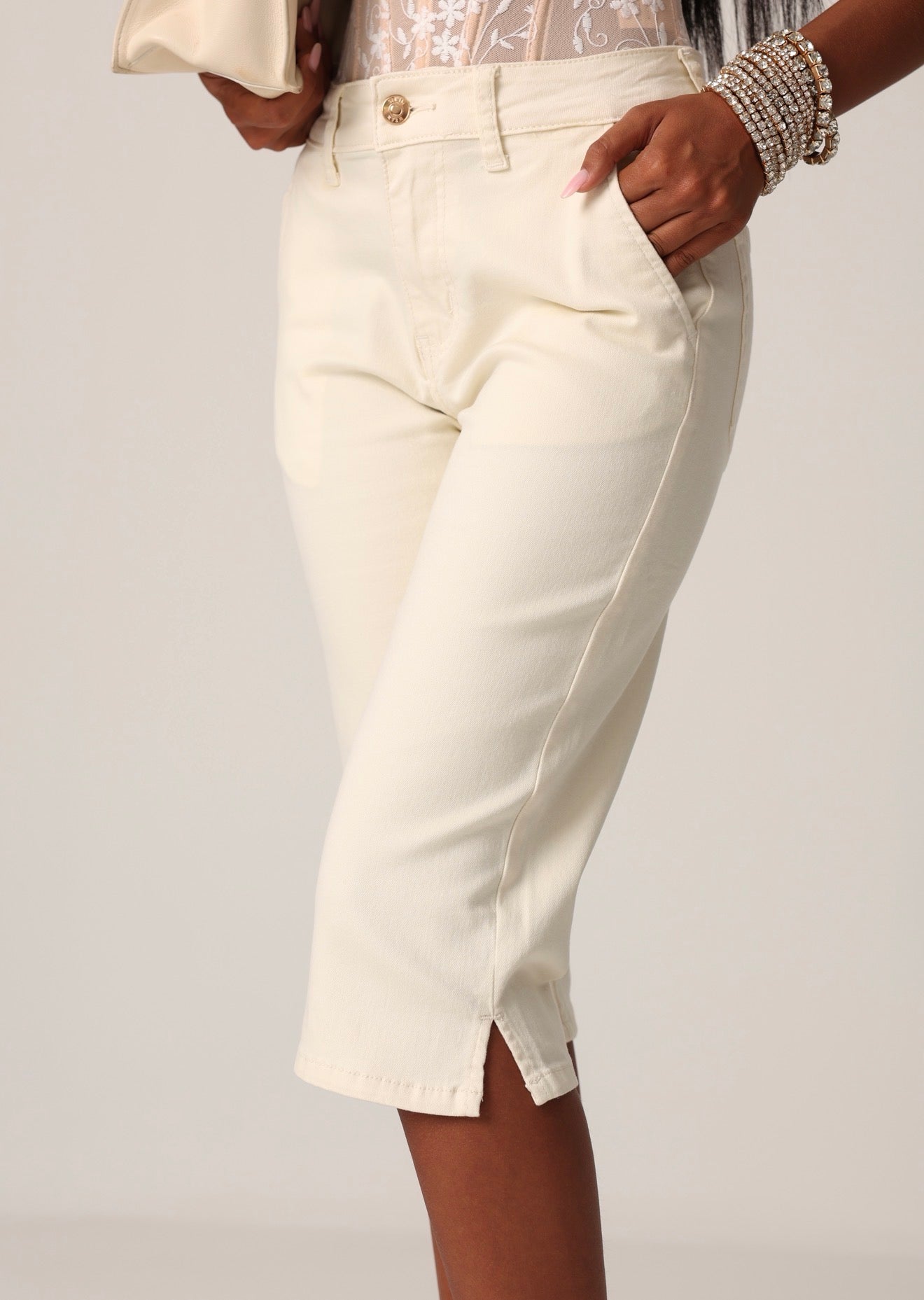 PANTALONI CAPRI STORY CREMA