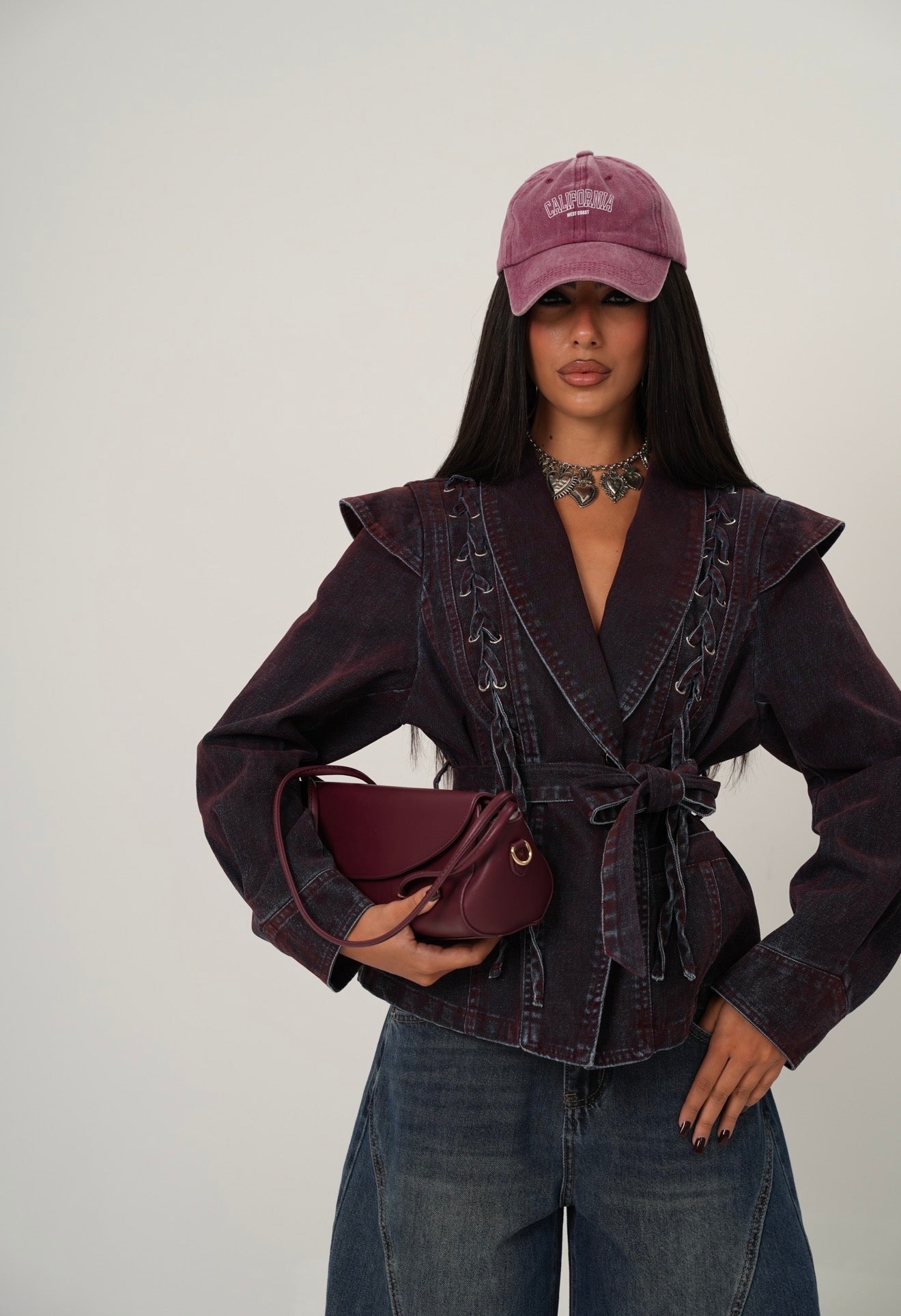 Giacca stringhe Trecy bordeaux