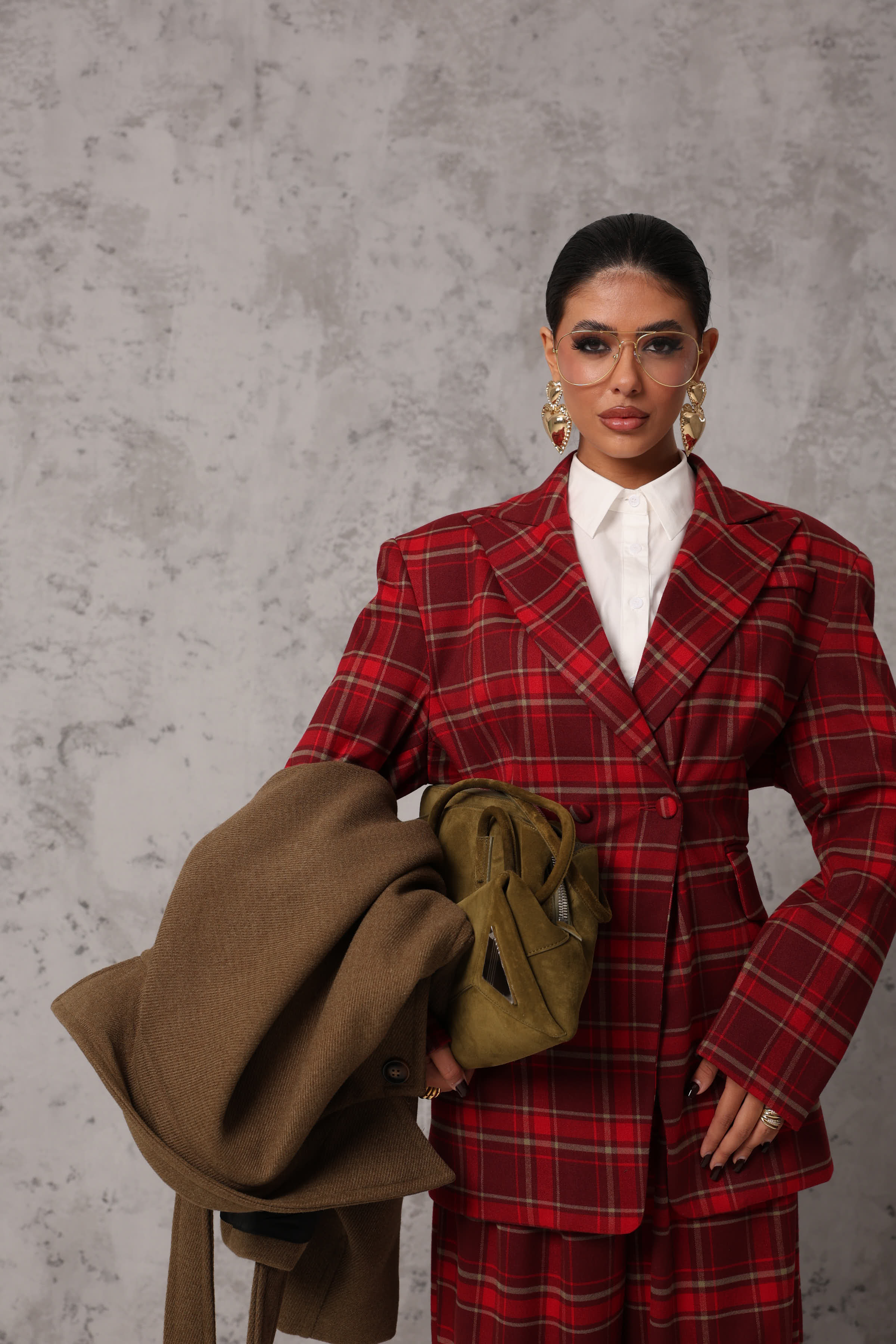 BLAZER SCOZZESE FRANKLIN ROSSO BY LUMINA