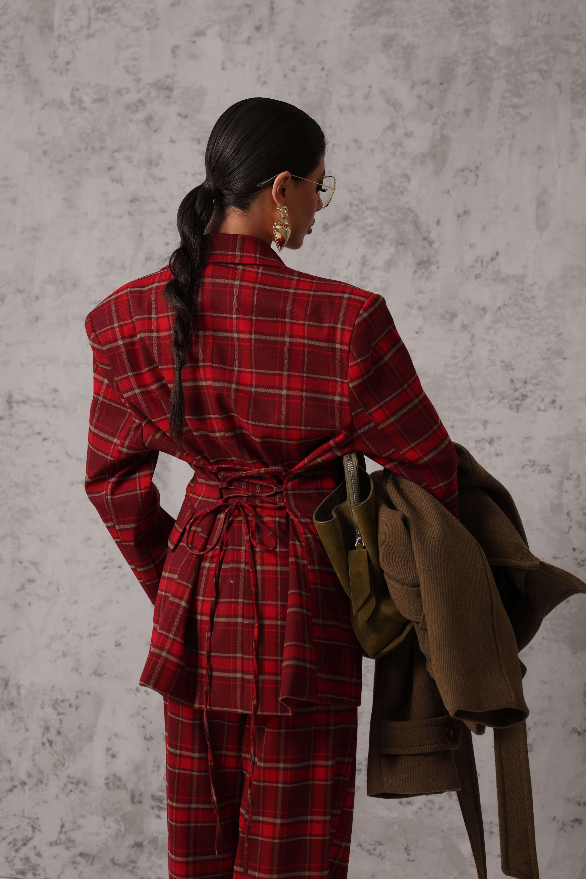 BLAZER SCOZZESE FRANKLIN ROSSO BY LUMINA