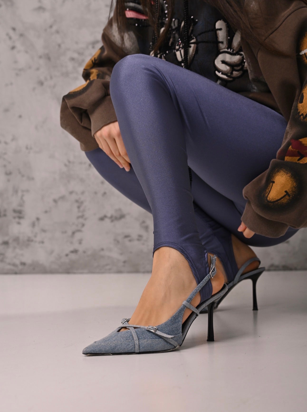 LEGGINGS LYCRA GHETTE CERULEO