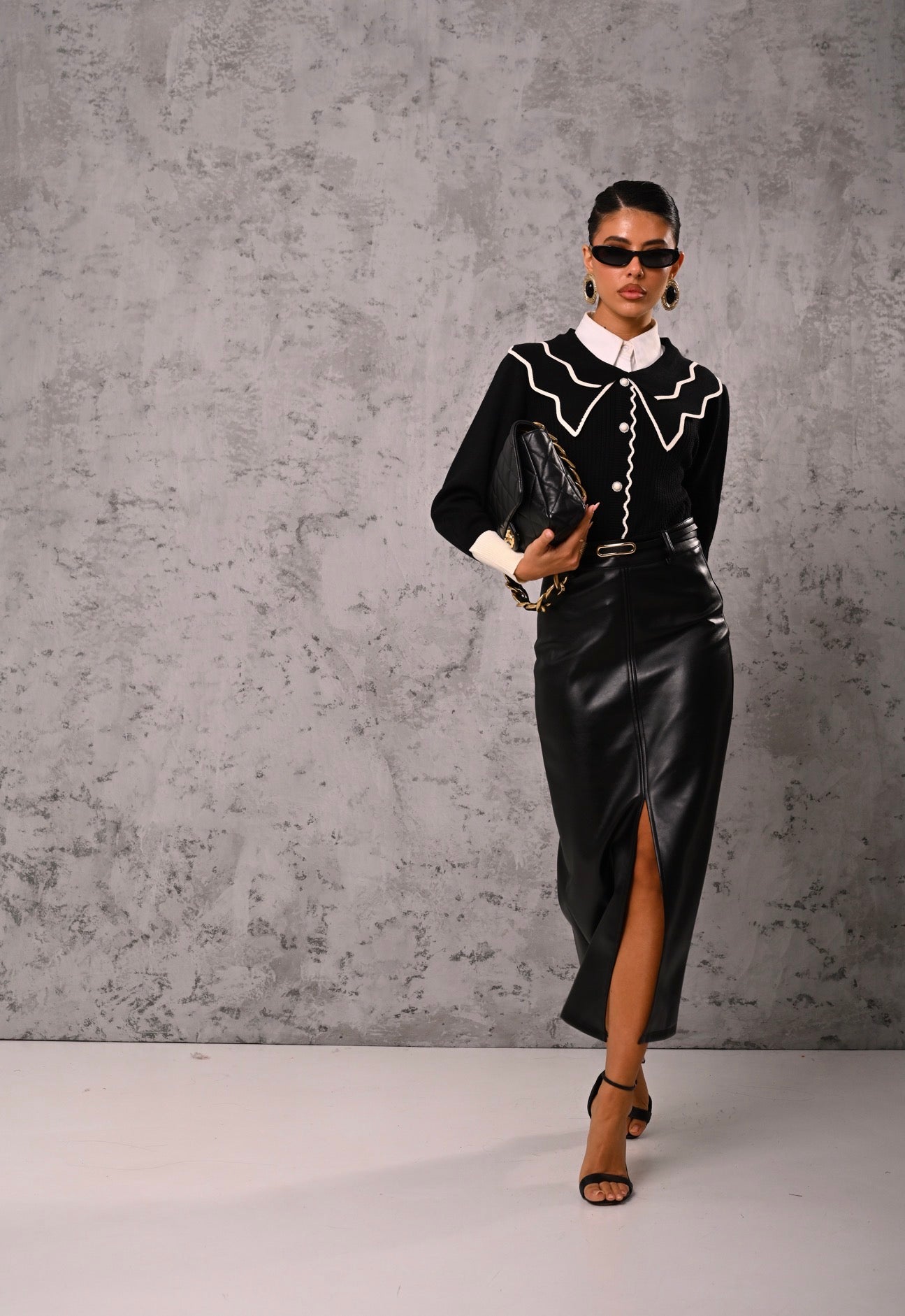 LONGUETTE ECOPELLE MAKARA NERA + CINTURA