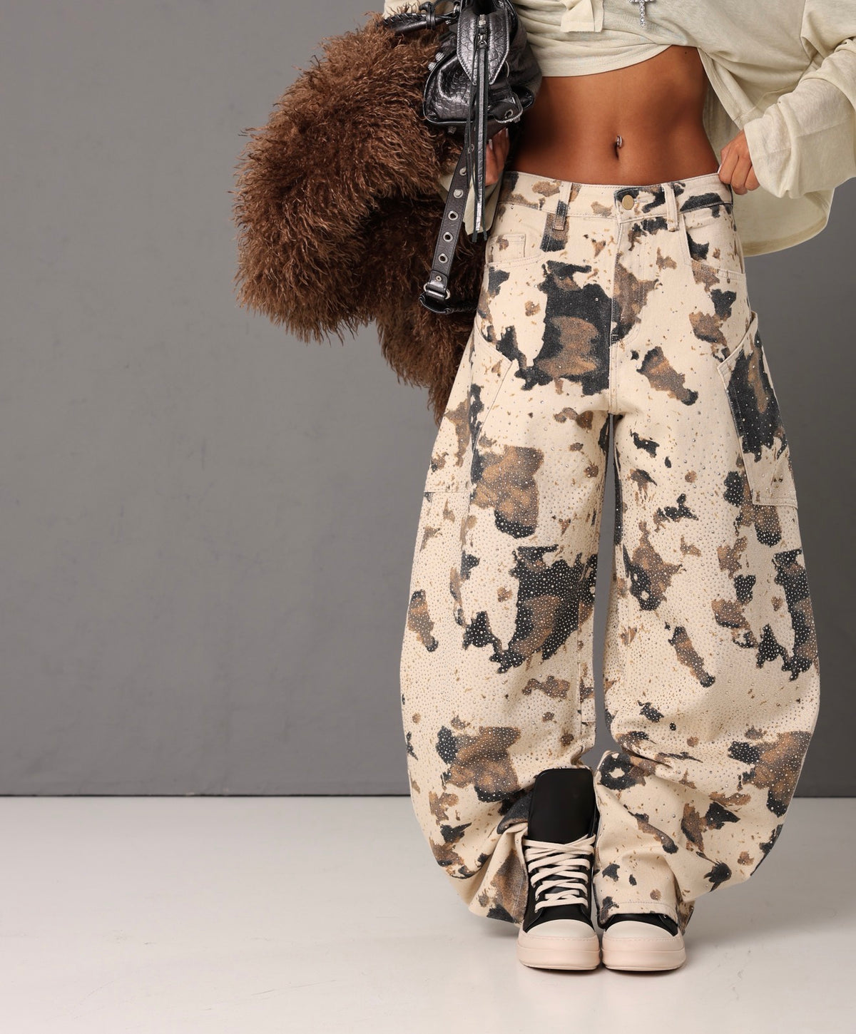 JEANS STRASS RANIA ANIMALIER
