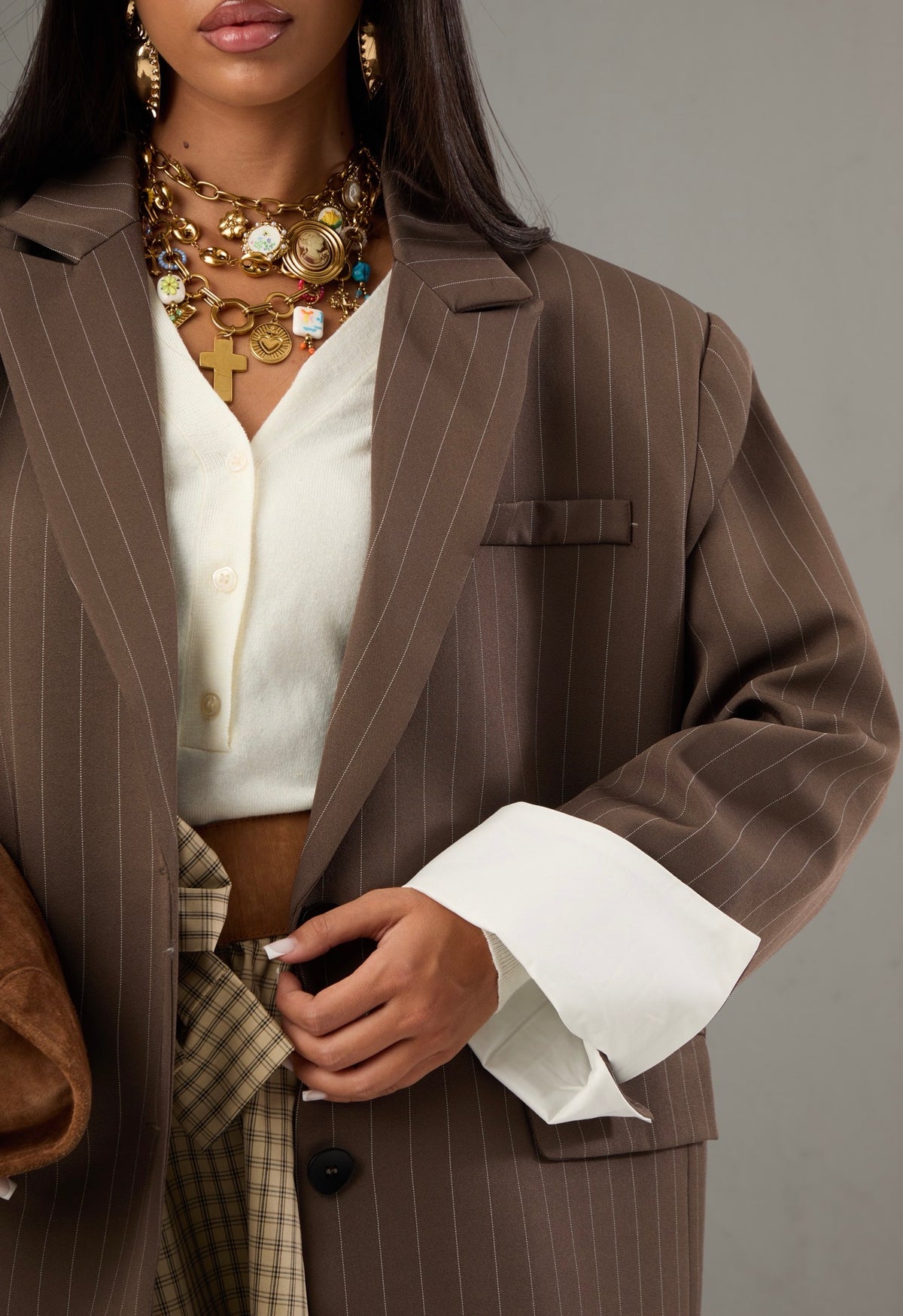 BLAZER GESSATO KATE MARRONE