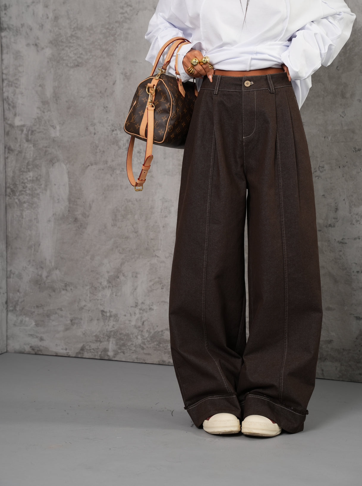 Jeans piegone Angy marrone