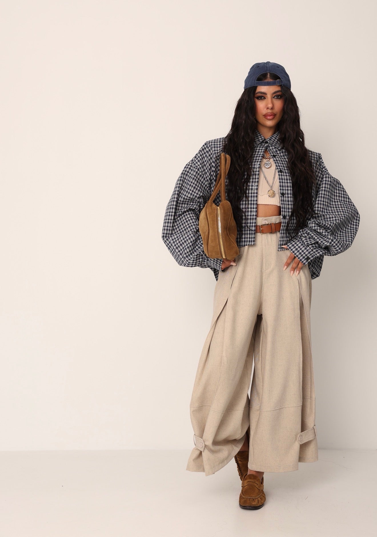 PANTALONI SIMIL LINO NOBU BEIGE