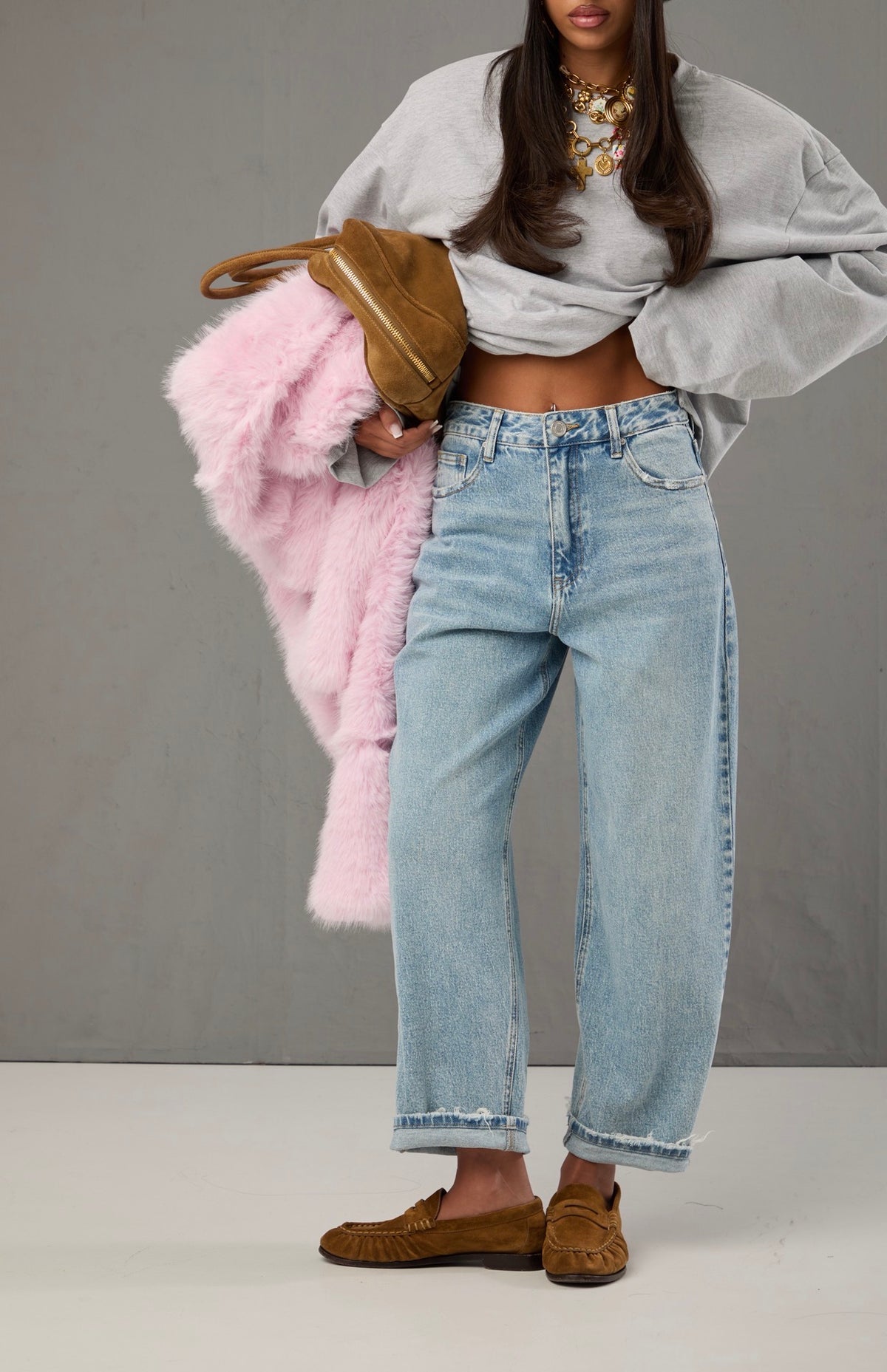 JEANS BALLOON QUEEN DENIM CHIARO