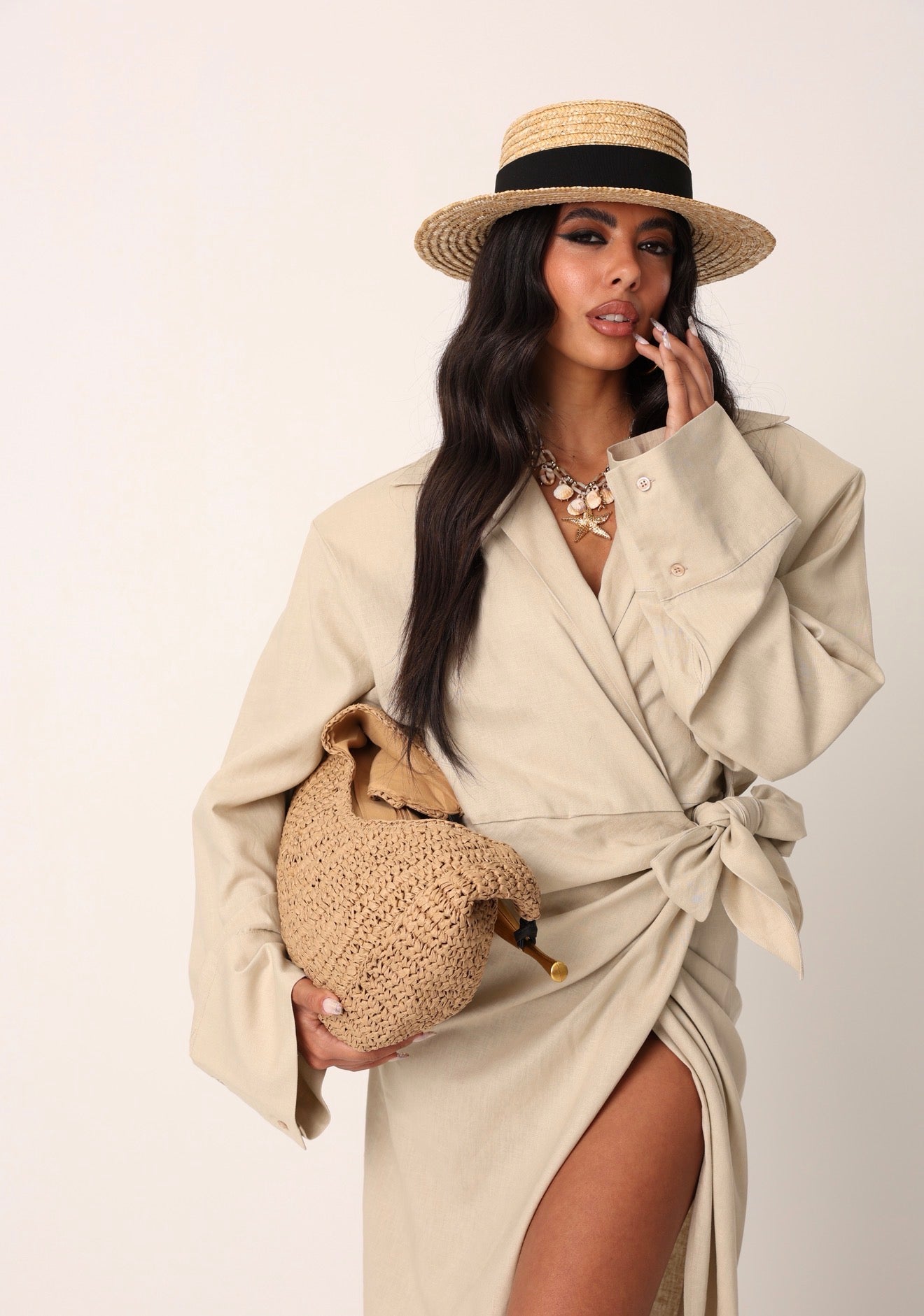 VESTITO SPALLINE JALILA BEIGE