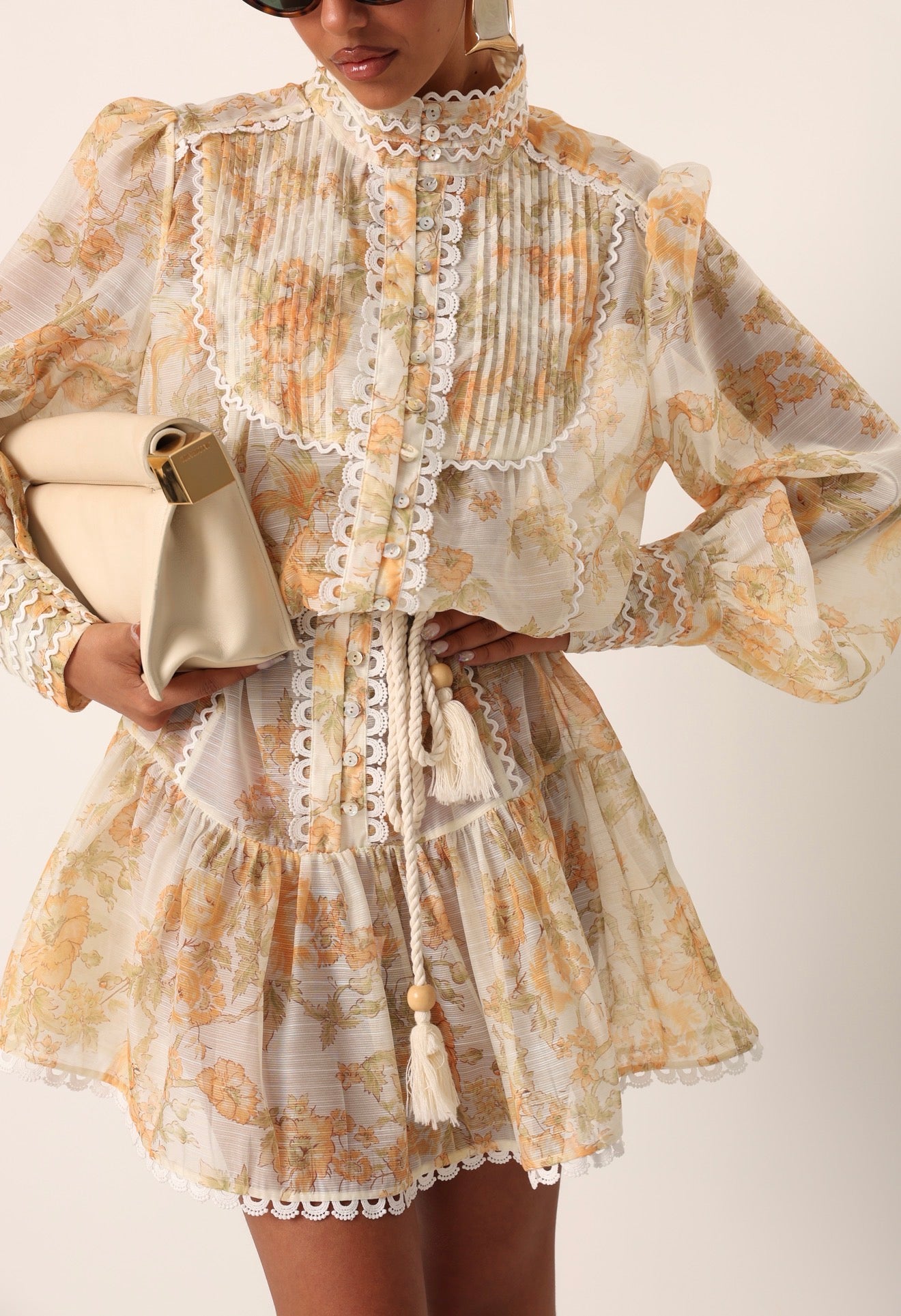 VESTITO FIORATO ADRIANNE GIALLO