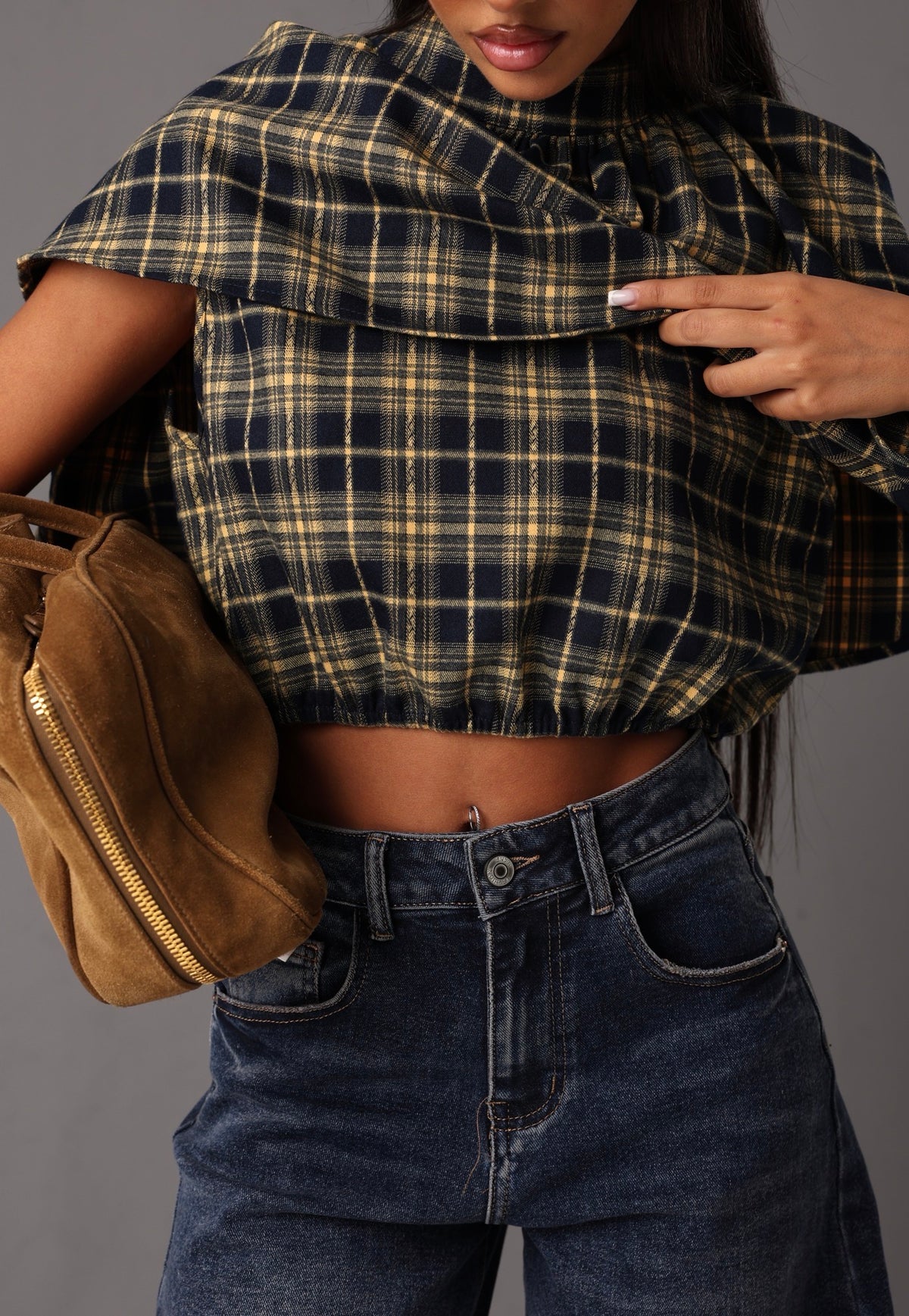 TOP TARTAN RITA GIALLO/BLU
