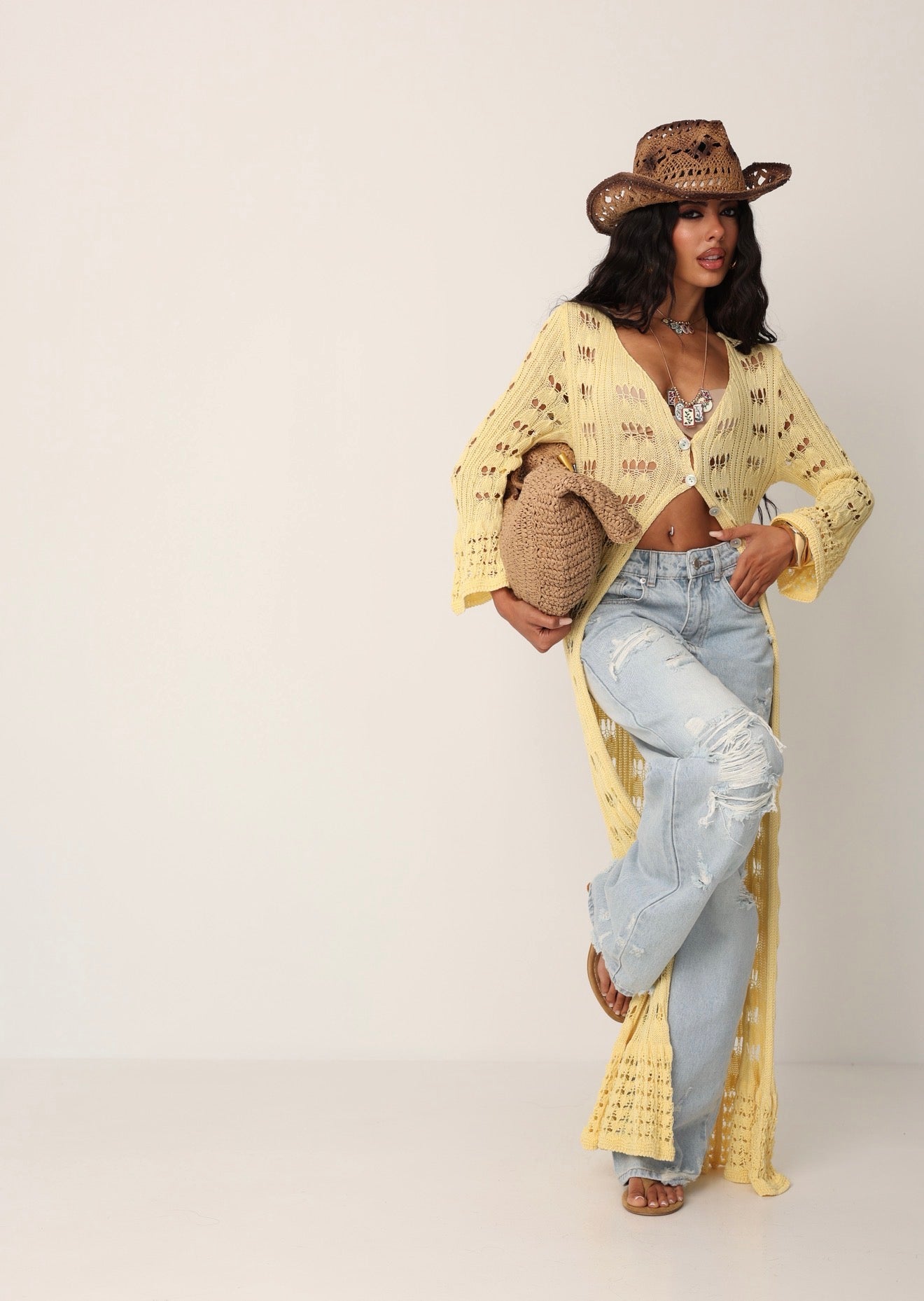 CARDIGAN BOTTONI UGANDA GIALLO