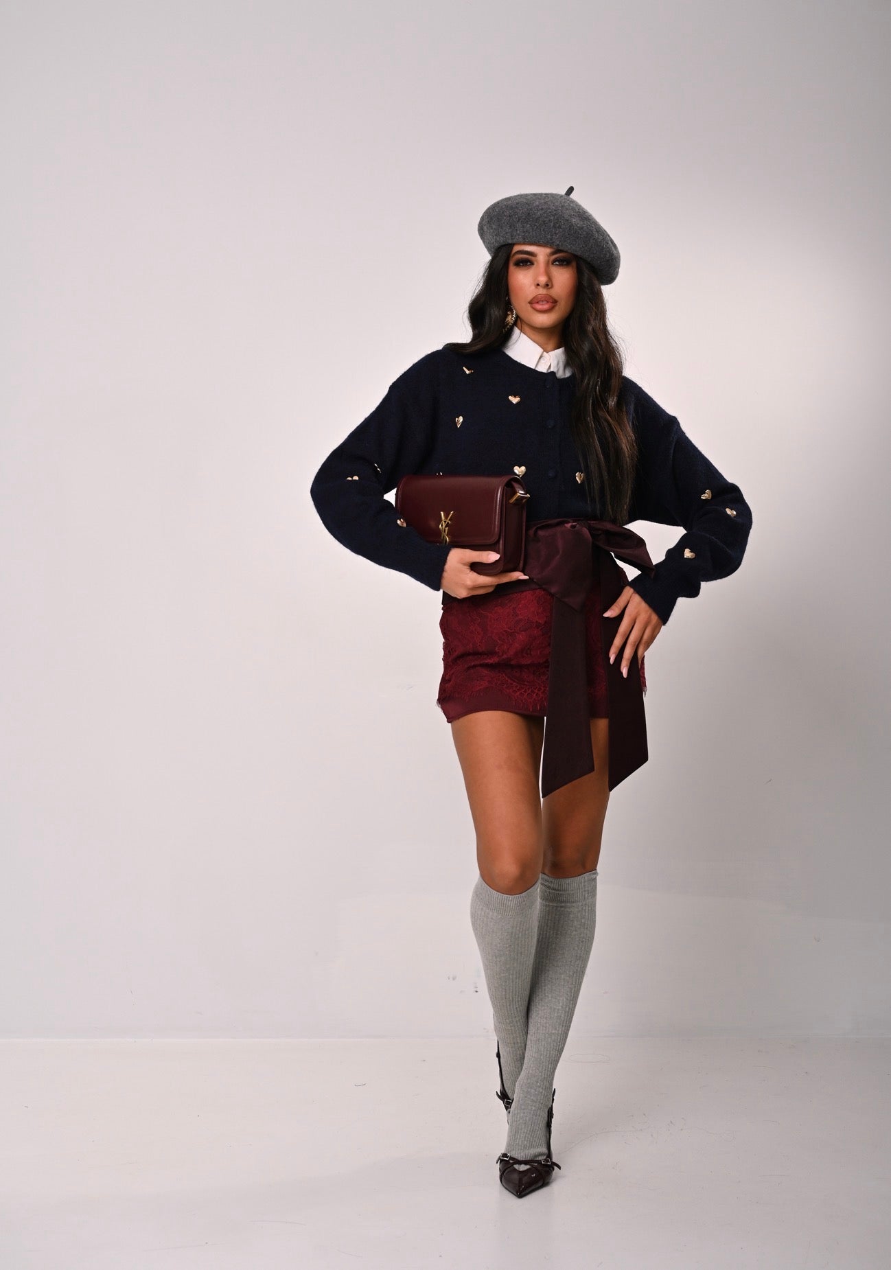 CARDIGAN CUORI MELISSA BLU