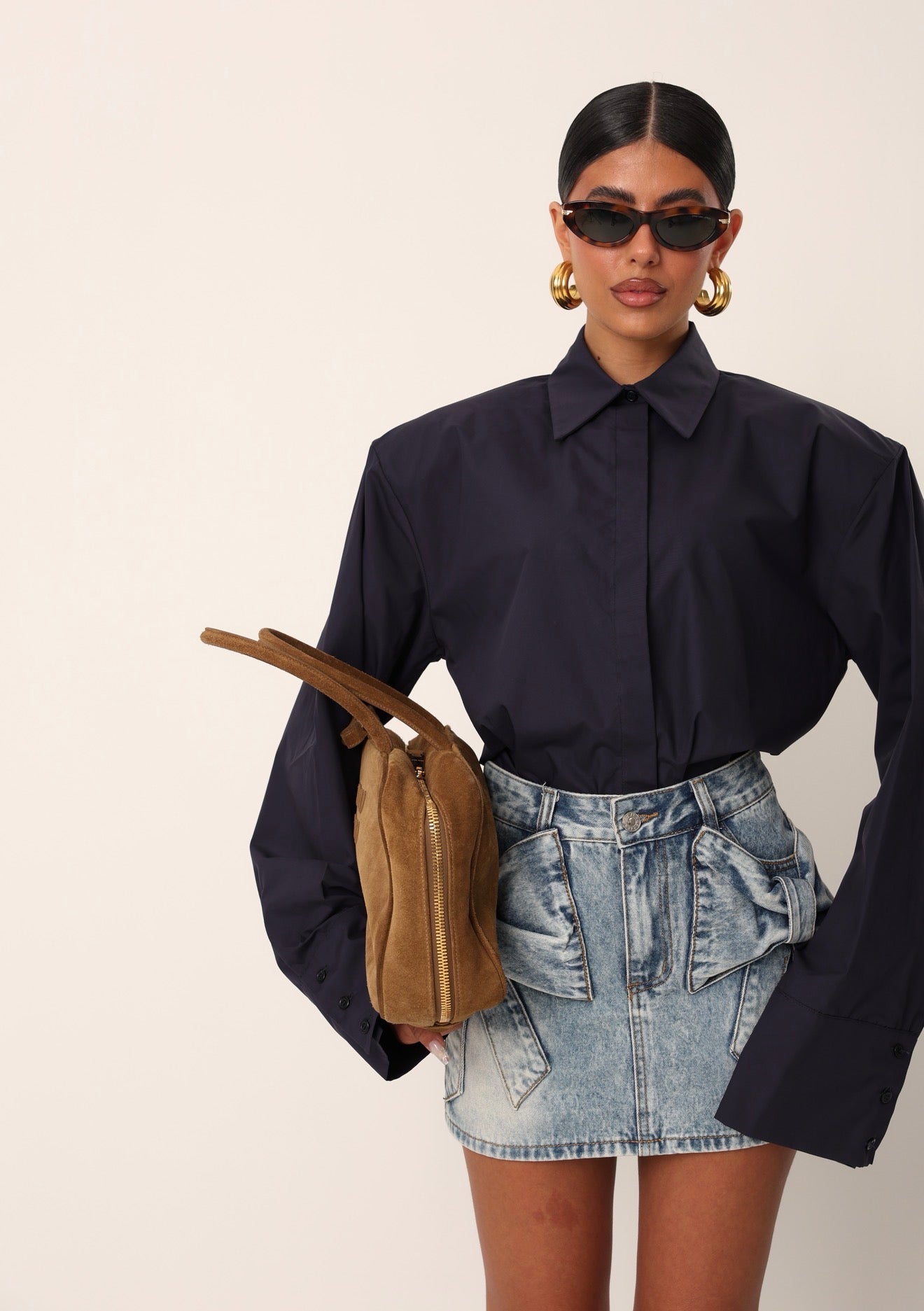 CAMICIA SPALLINE ALLEGRA BLU NOTTE