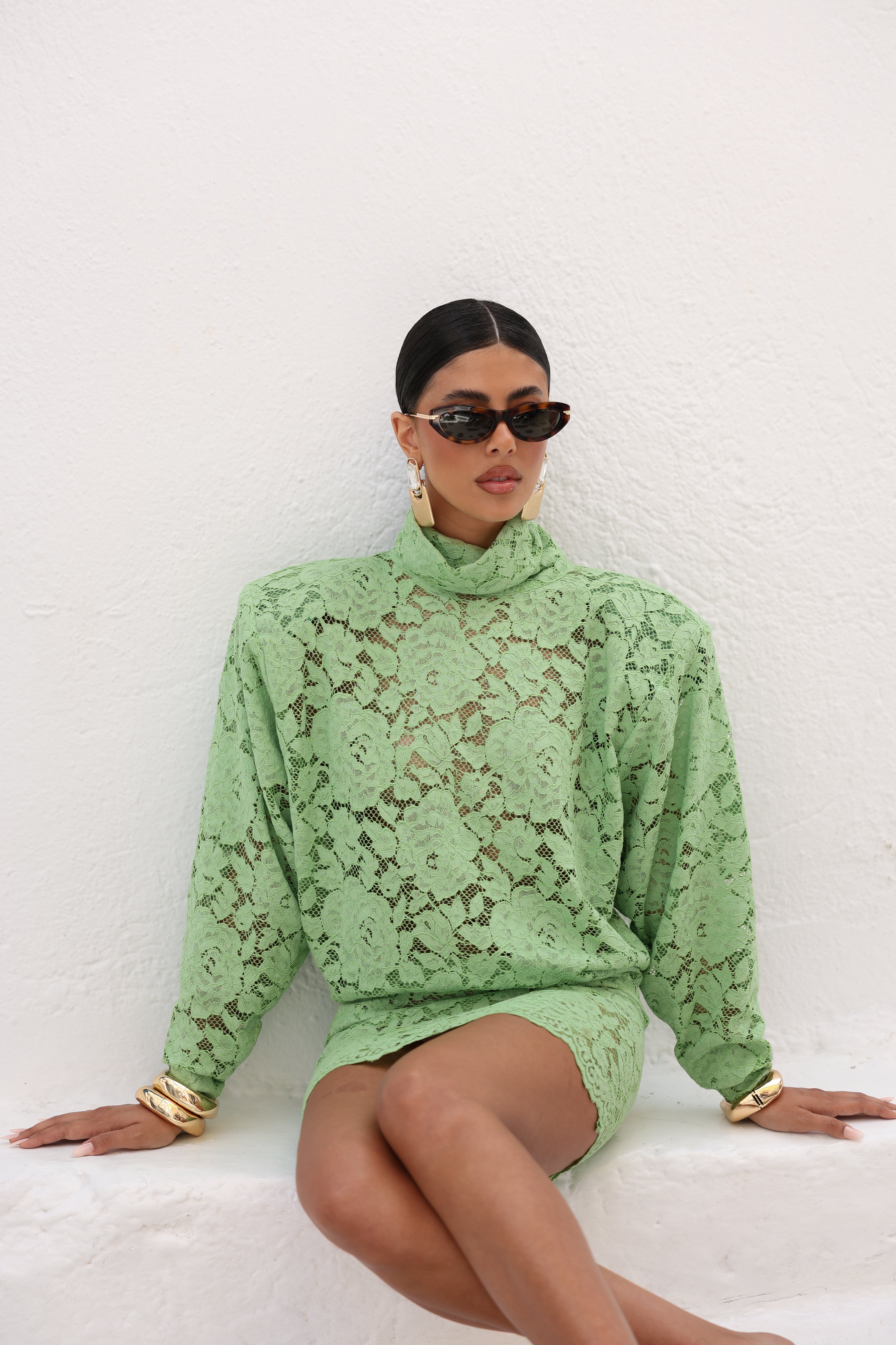 VESTITO PIZZO NAMMOS VERDE BY MARZIA MANGO