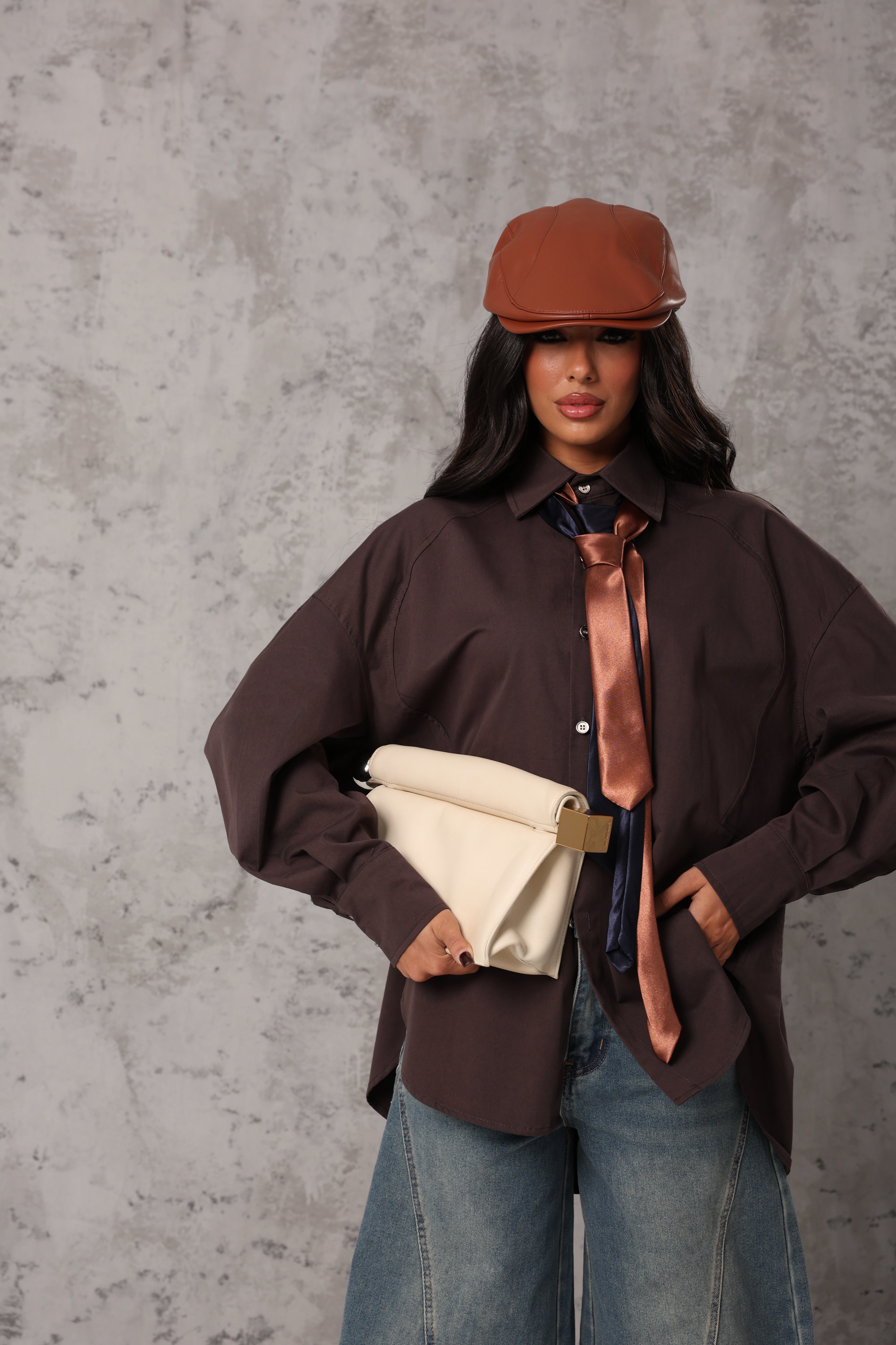 CAMICIA YURI GRIGIO ANTRACITE + CRAVATTE