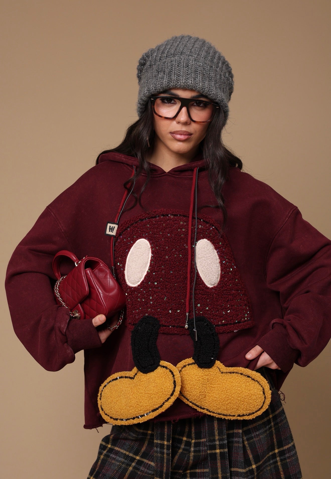 FELPA MICKEY MOUSE BORDEAUX