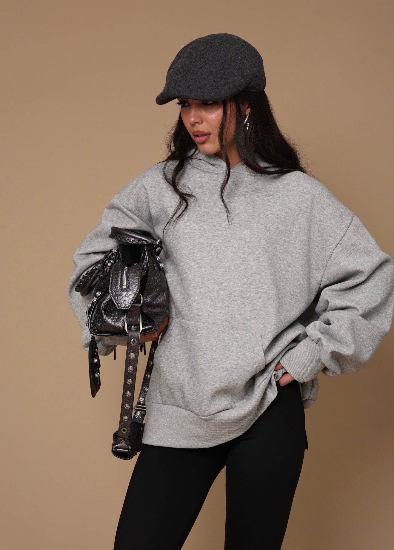 FELPA STRINGHE TALYSSA GRIGIO CHIARO