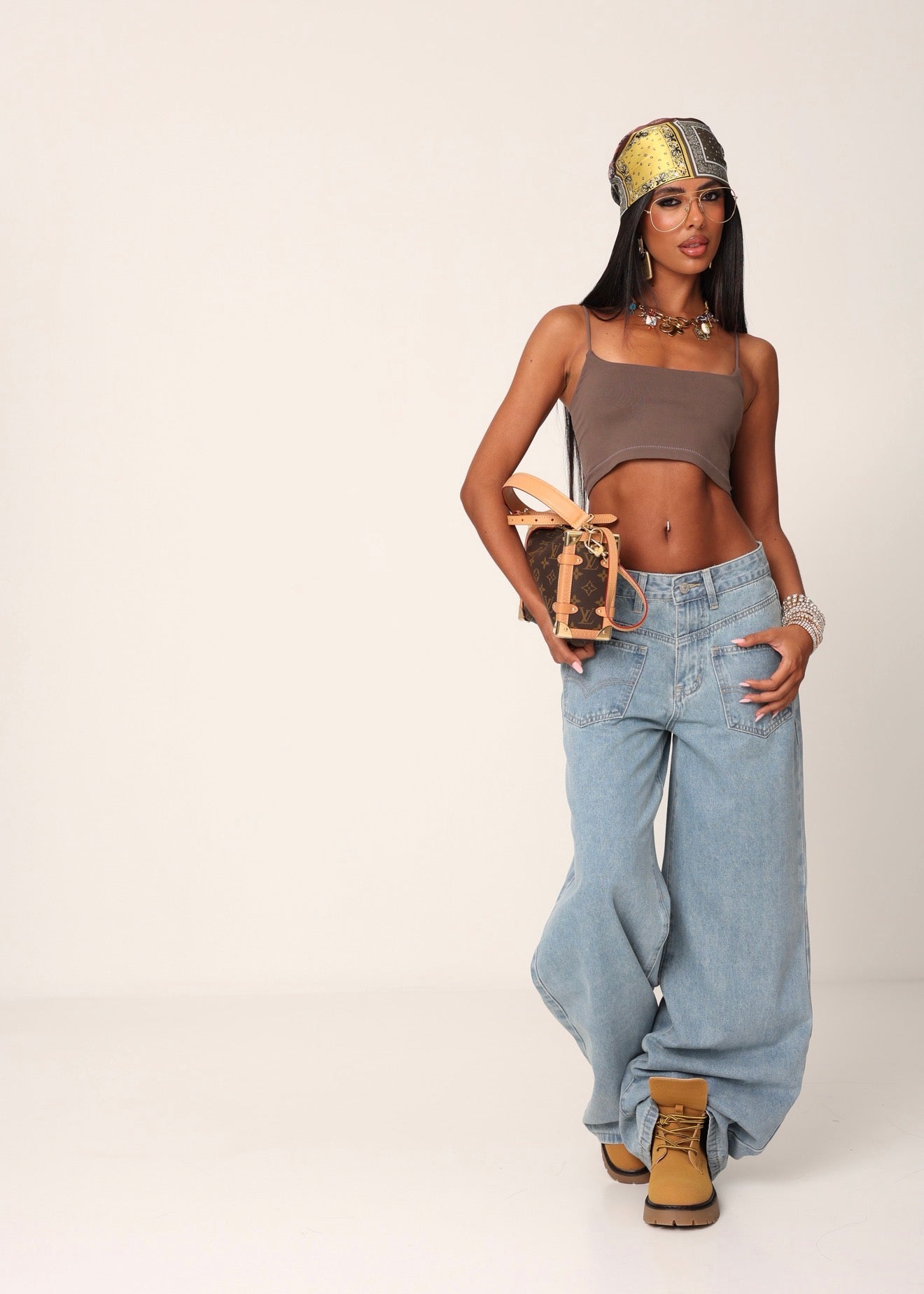 JEANS PALAZZO ALENA DENIM CHIARO