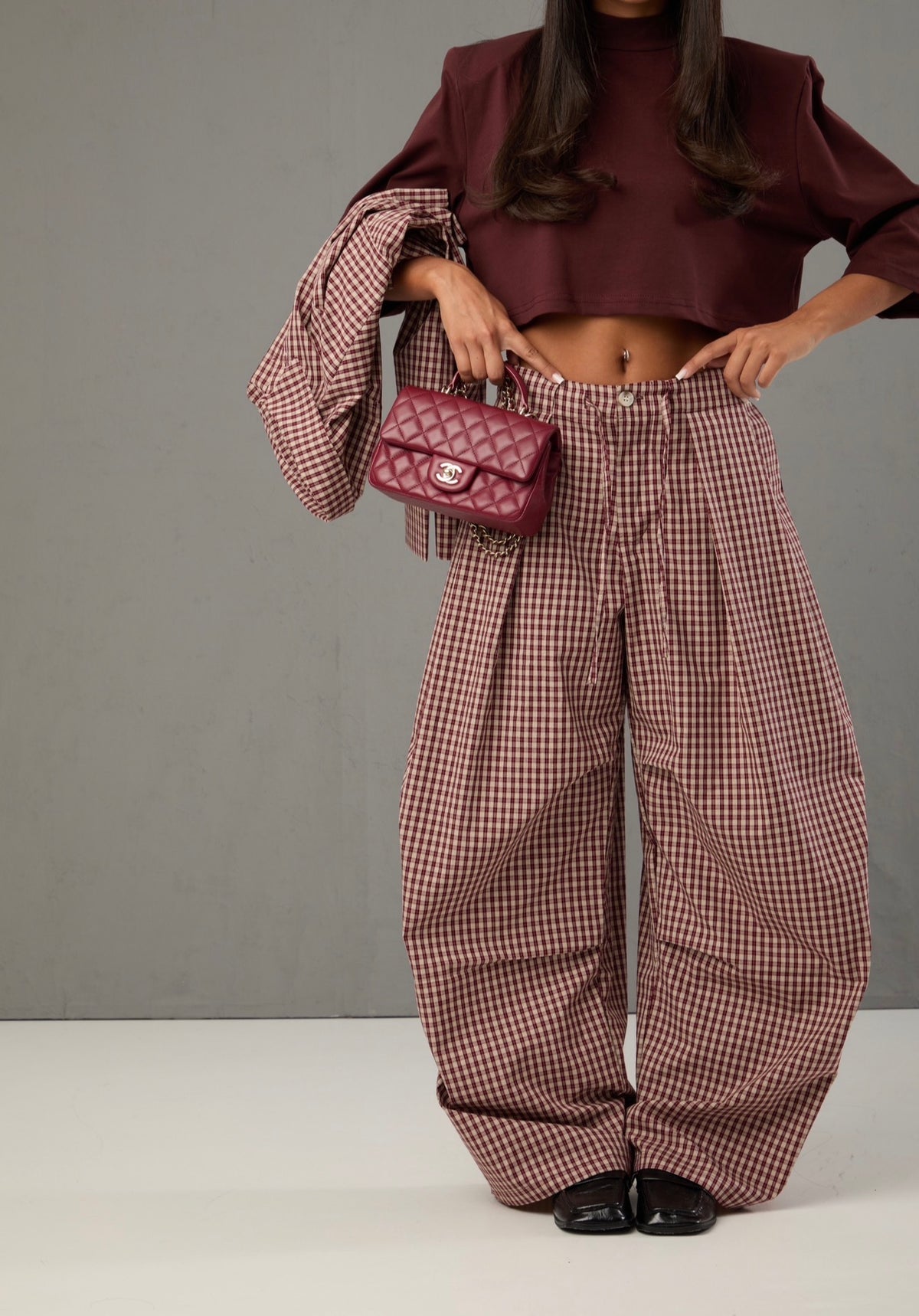 PANTALACCIO QUADRETTI NAYARA BORDEAUX