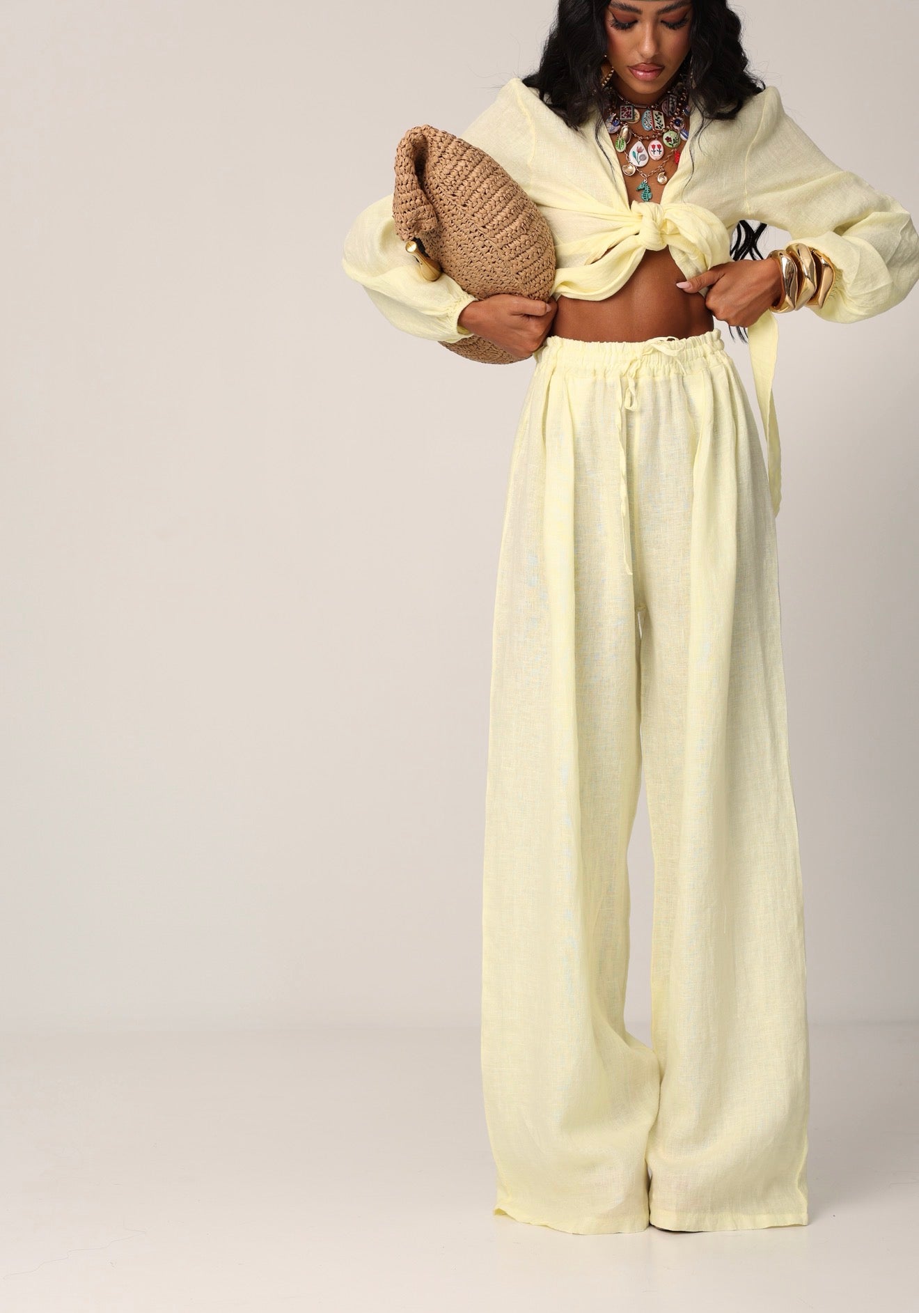 COORDINATO LALLY GIALLO 100% LINO