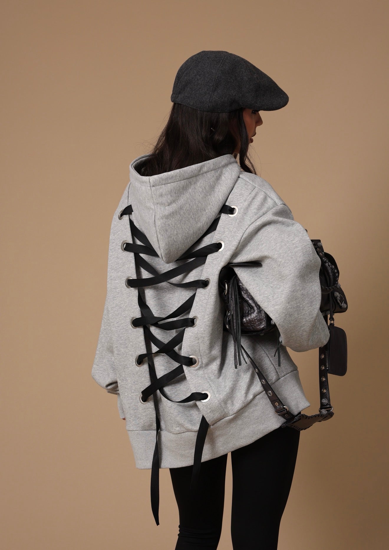 FELPA STRINGHE TALYSSA GRIGIO CHIARO