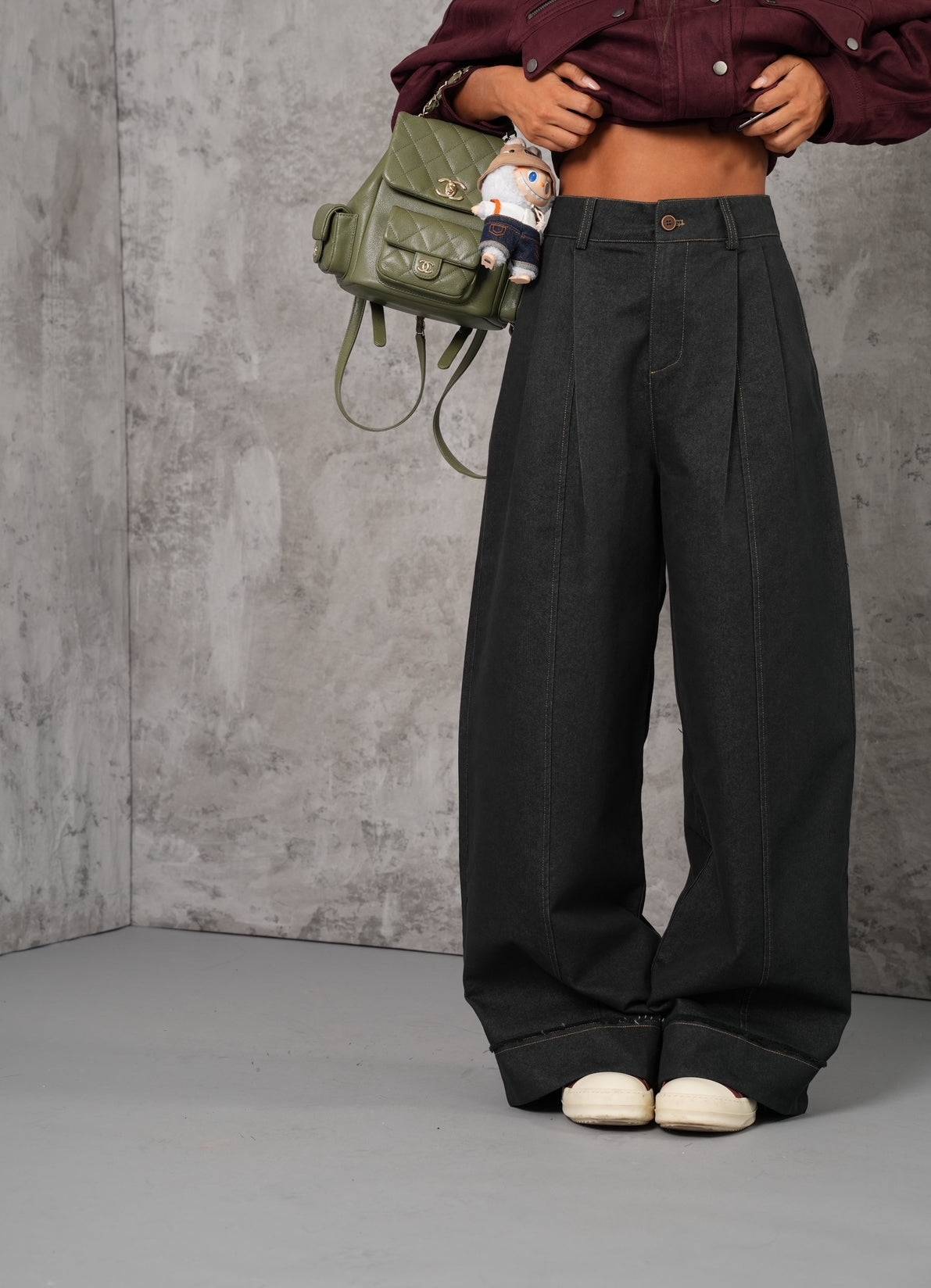 Jeans piegone Angy denim scuro