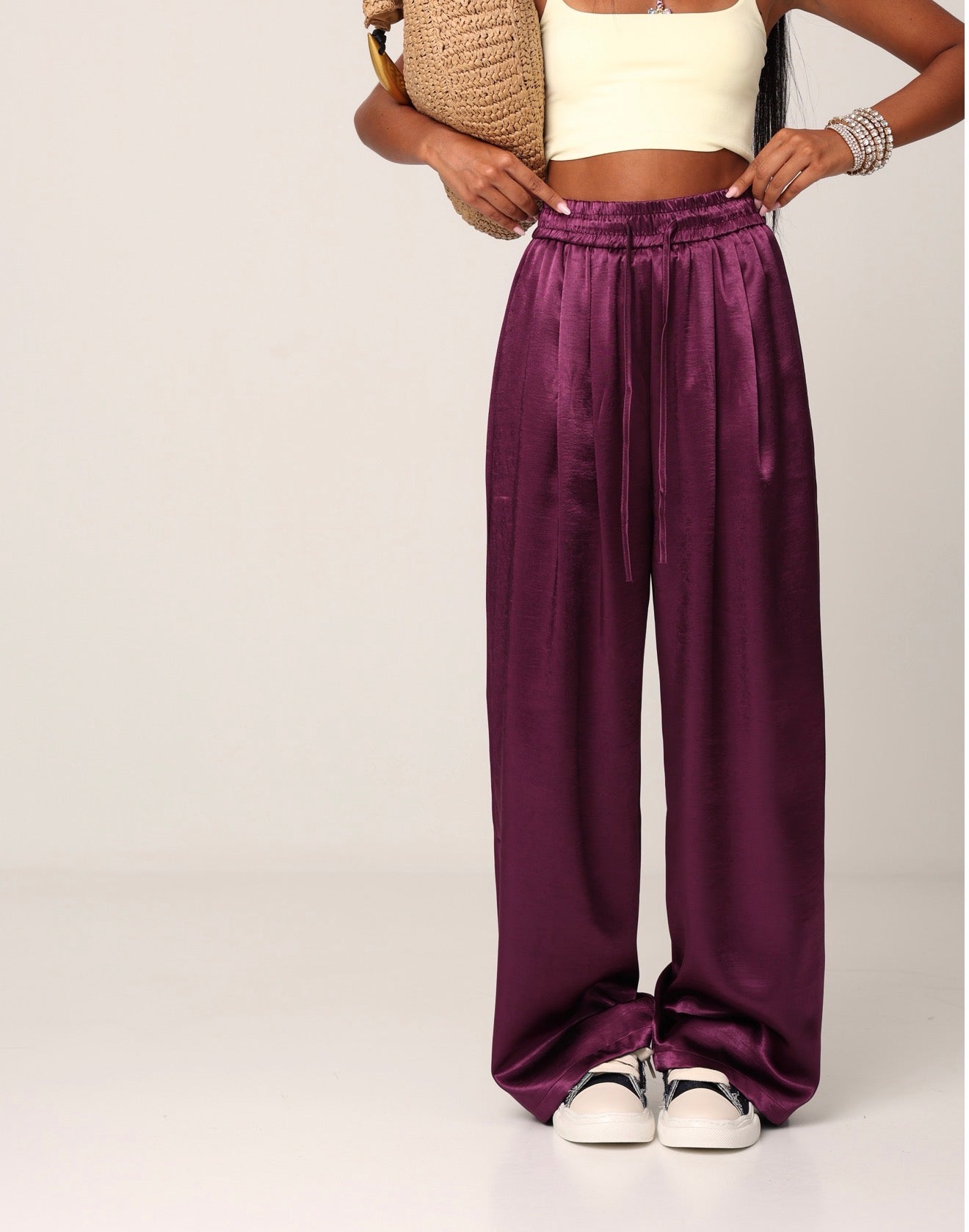 PANTALONI SATINATI ETHAN VIOLA