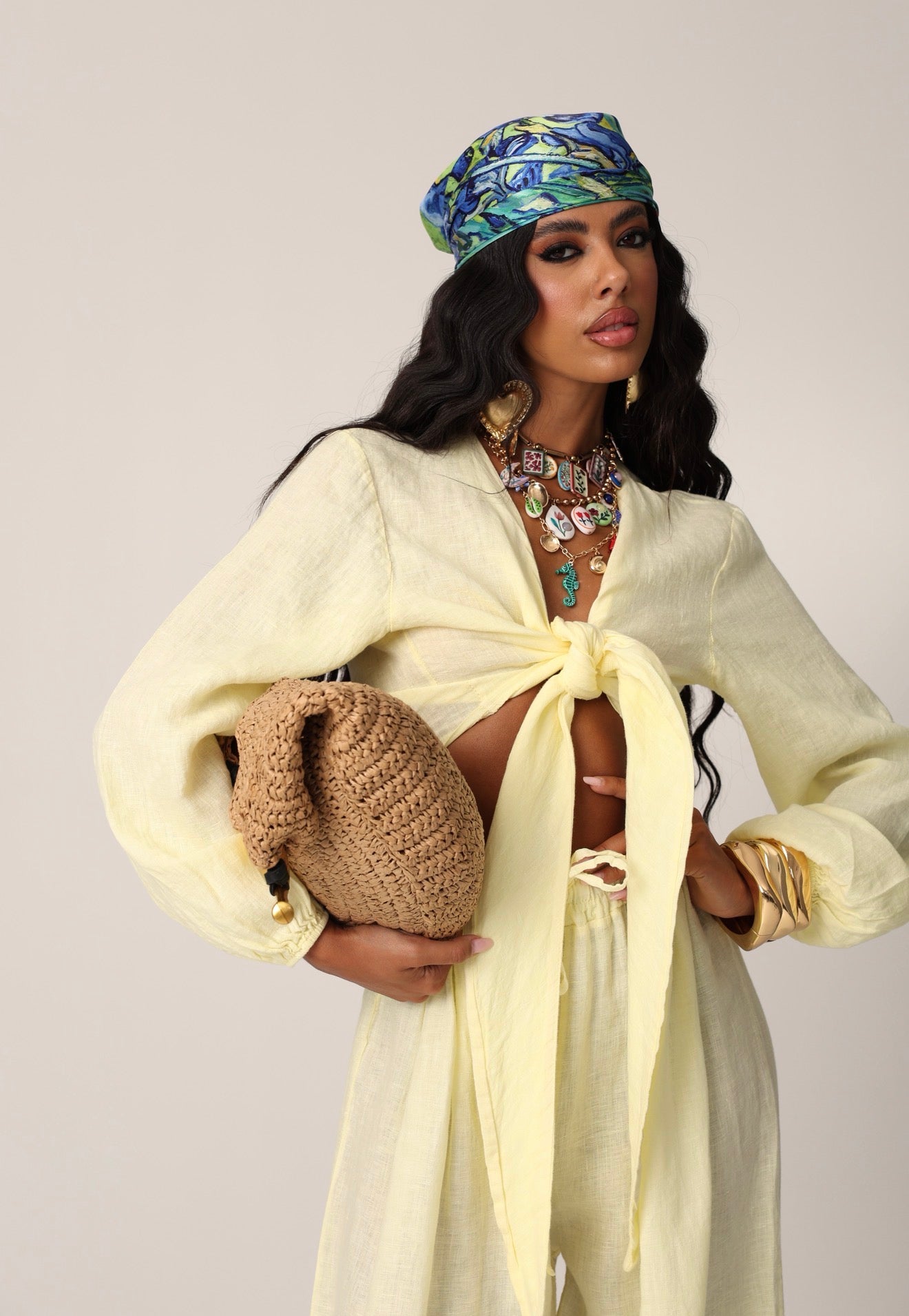 COORDINATO LALLY GIALLO 100% LINO