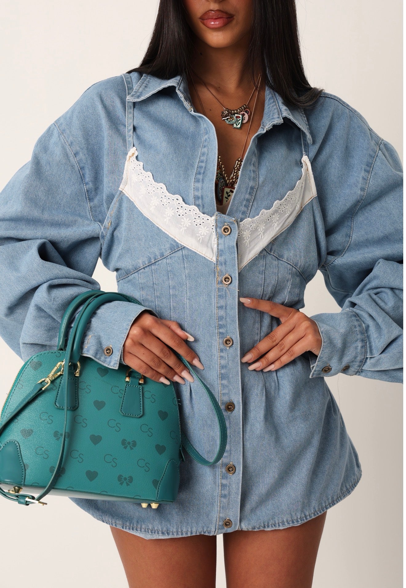VESTITO/CAMICIA GARCIA DENIM CHIARO