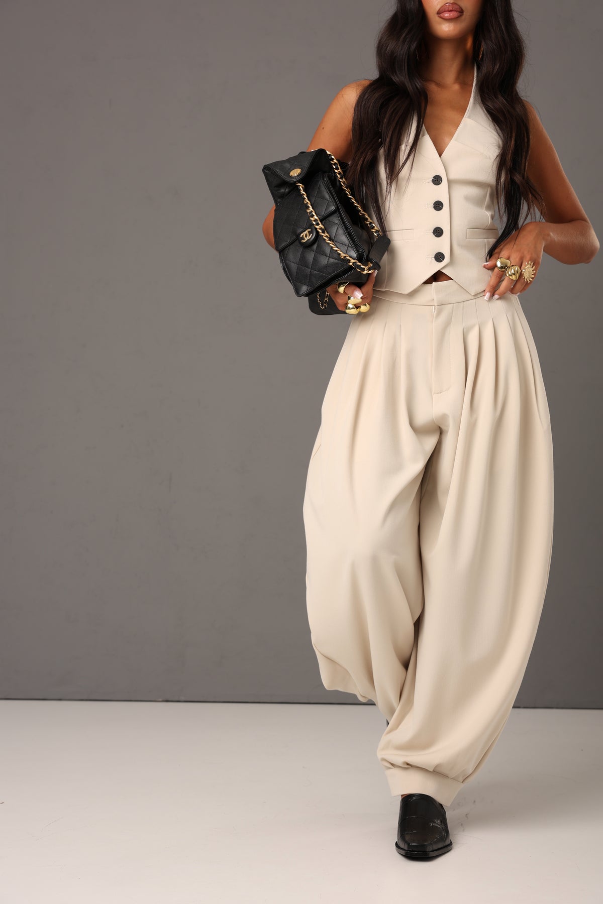 PANTALONI PINCES CASTEL BEIGE BY LUMINA