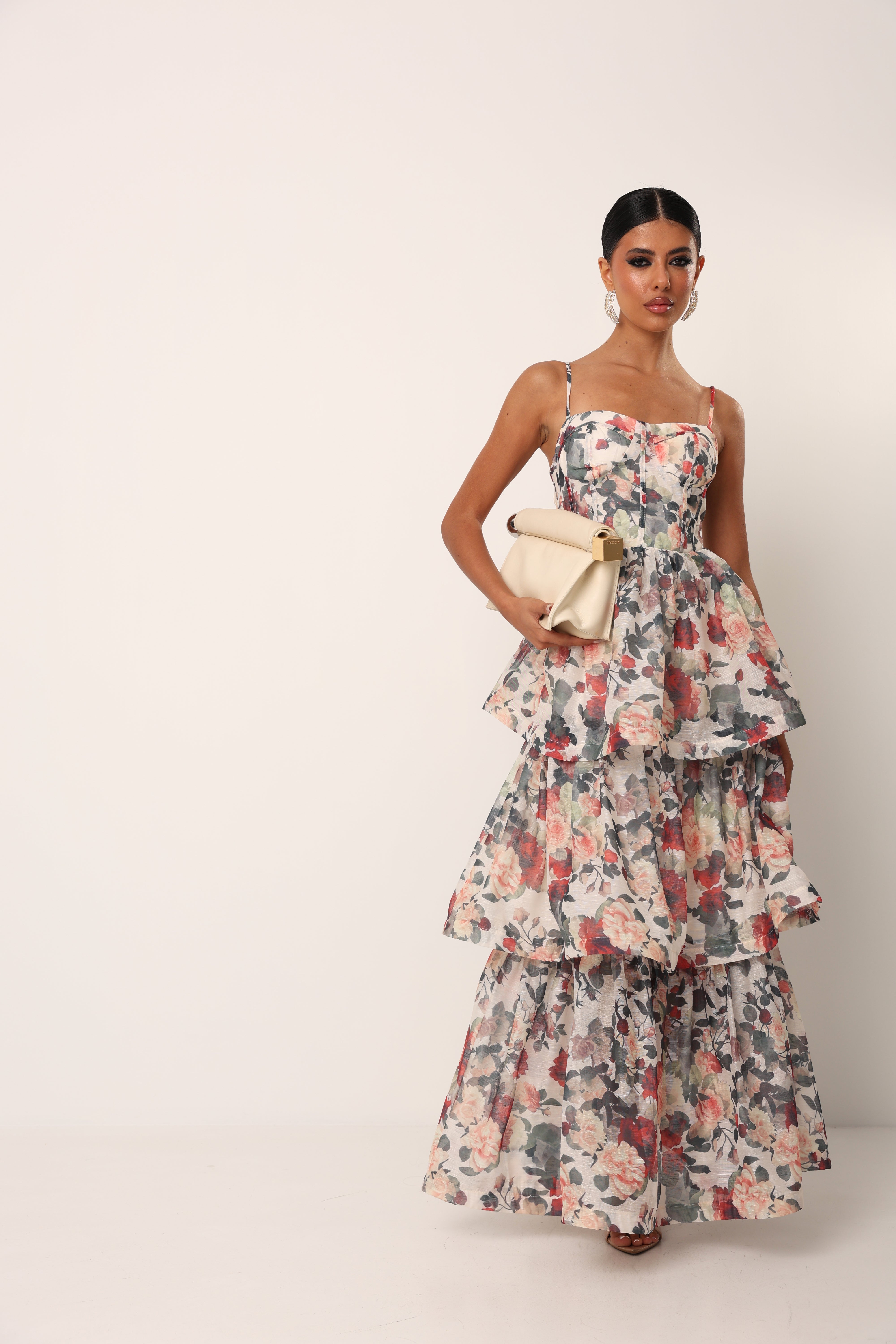 VESTITO BALZE FIORATO BRIGITTE PANNA