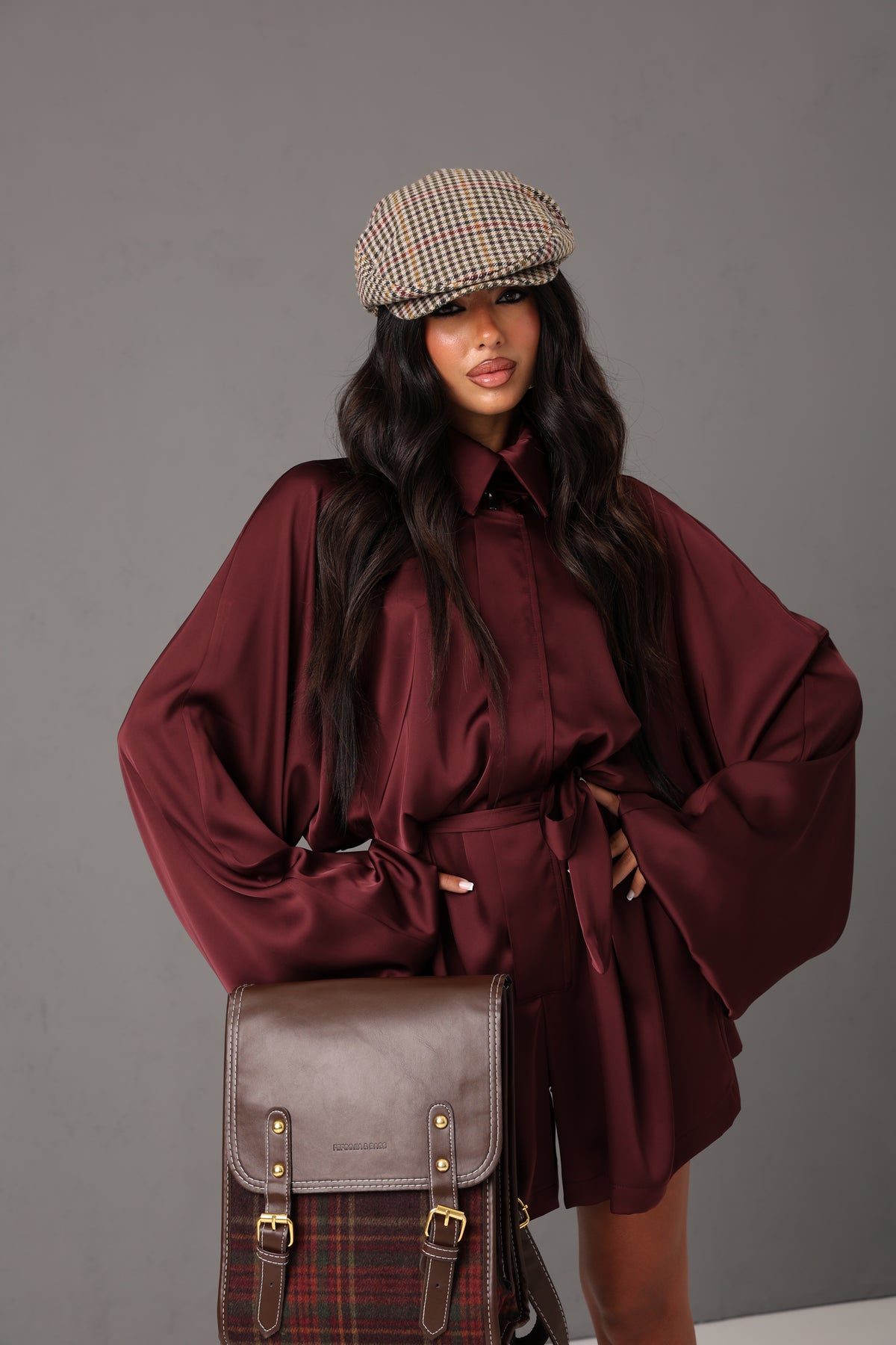 TUTINA CON ZIP LAUREN + CINTURA BORDEAUX