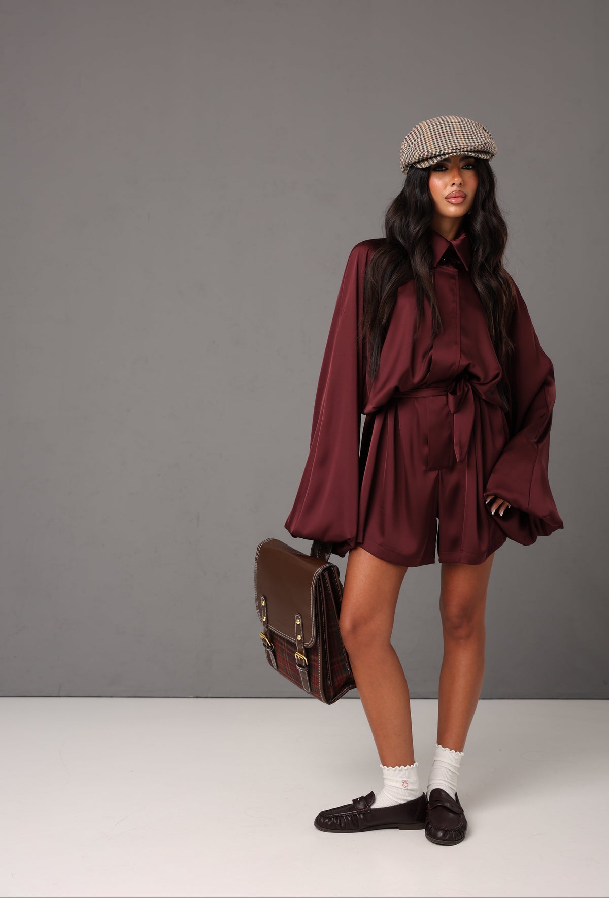 TUTINA CON ZIP LAUREN + CINTURA BORDEAUX