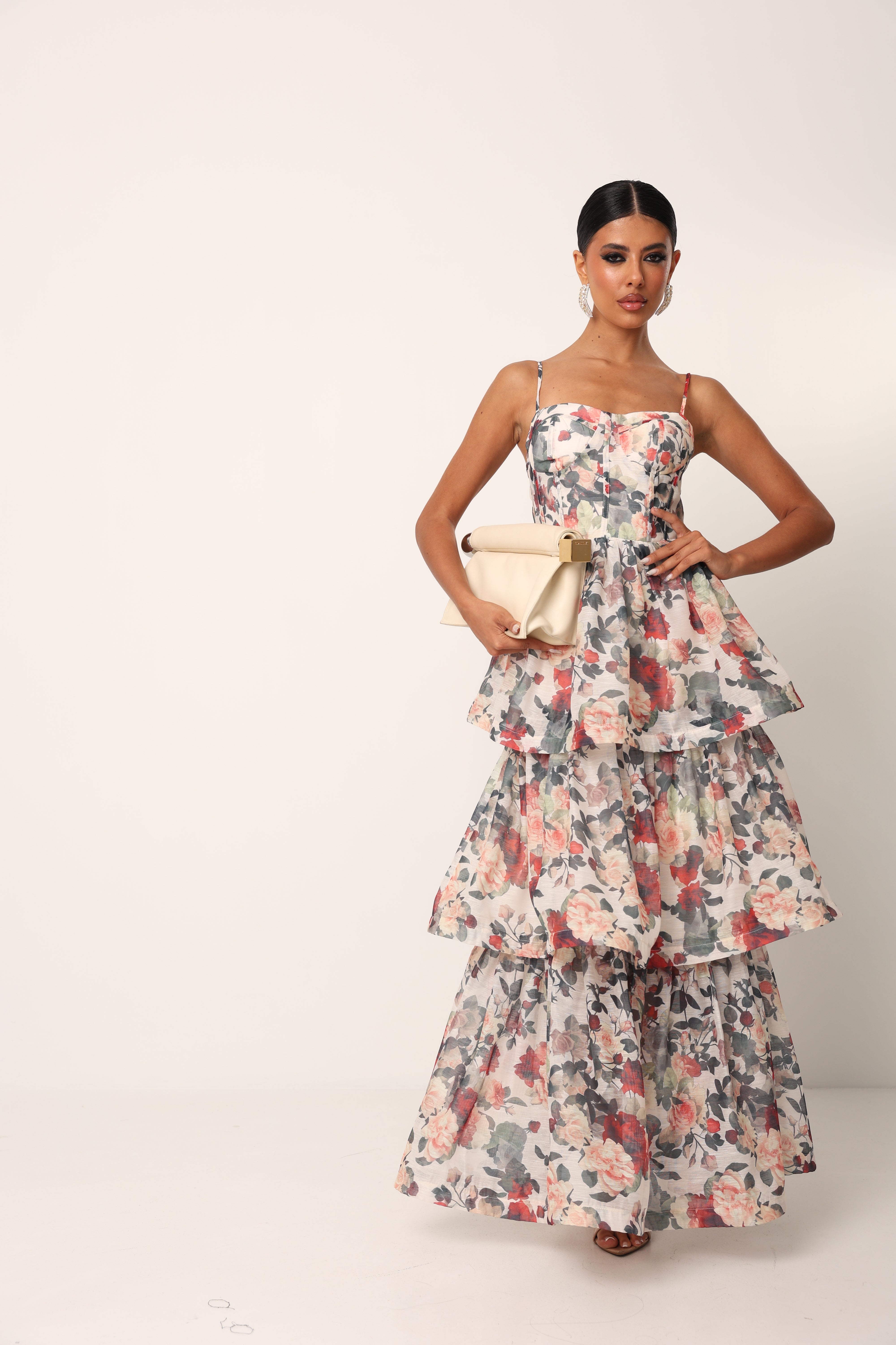 VESTITO BALZE FIORATO BRIGITTE PANNA